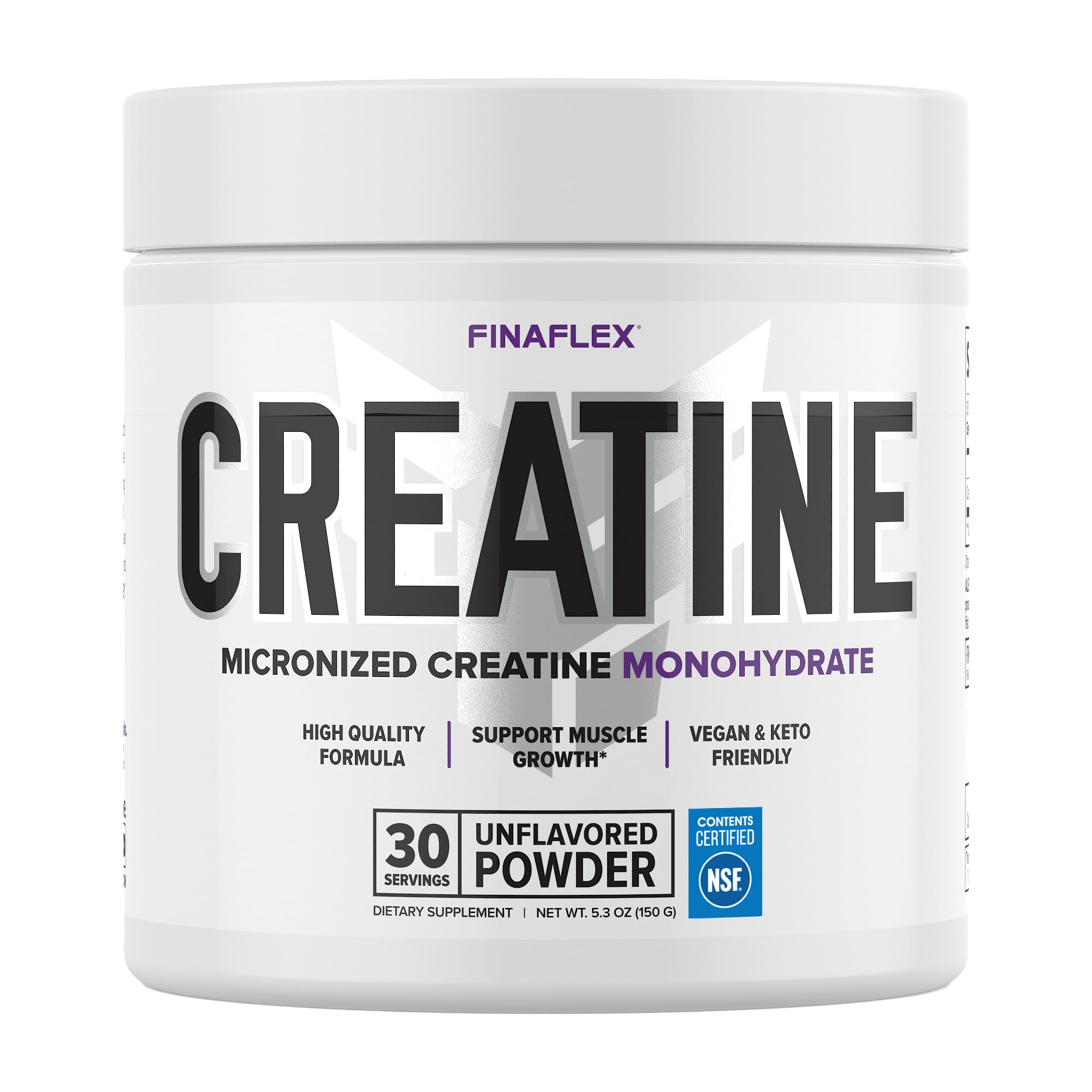 FINAFLEX Pure Creatine Unflavored - 5.3 oz | Promotes Strength, Size & Performance | 100% Micronized Creatine Monohydrate | NSF Certified