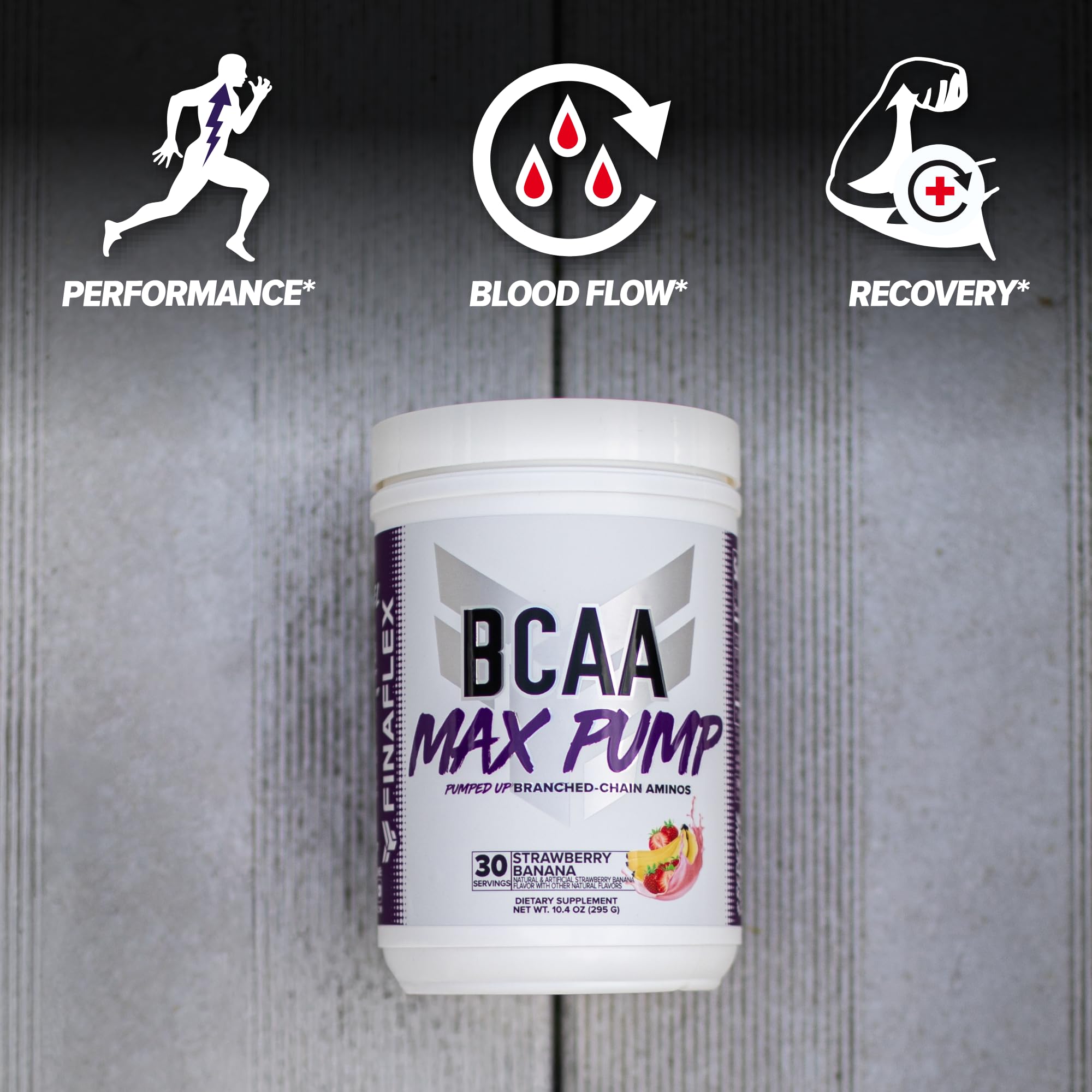 FINAFLEX BCAA MAX Pump – Strawberry Banana (10.4 oz) | 2:1:1 BCAAs for Strength, Endurance & Recovery