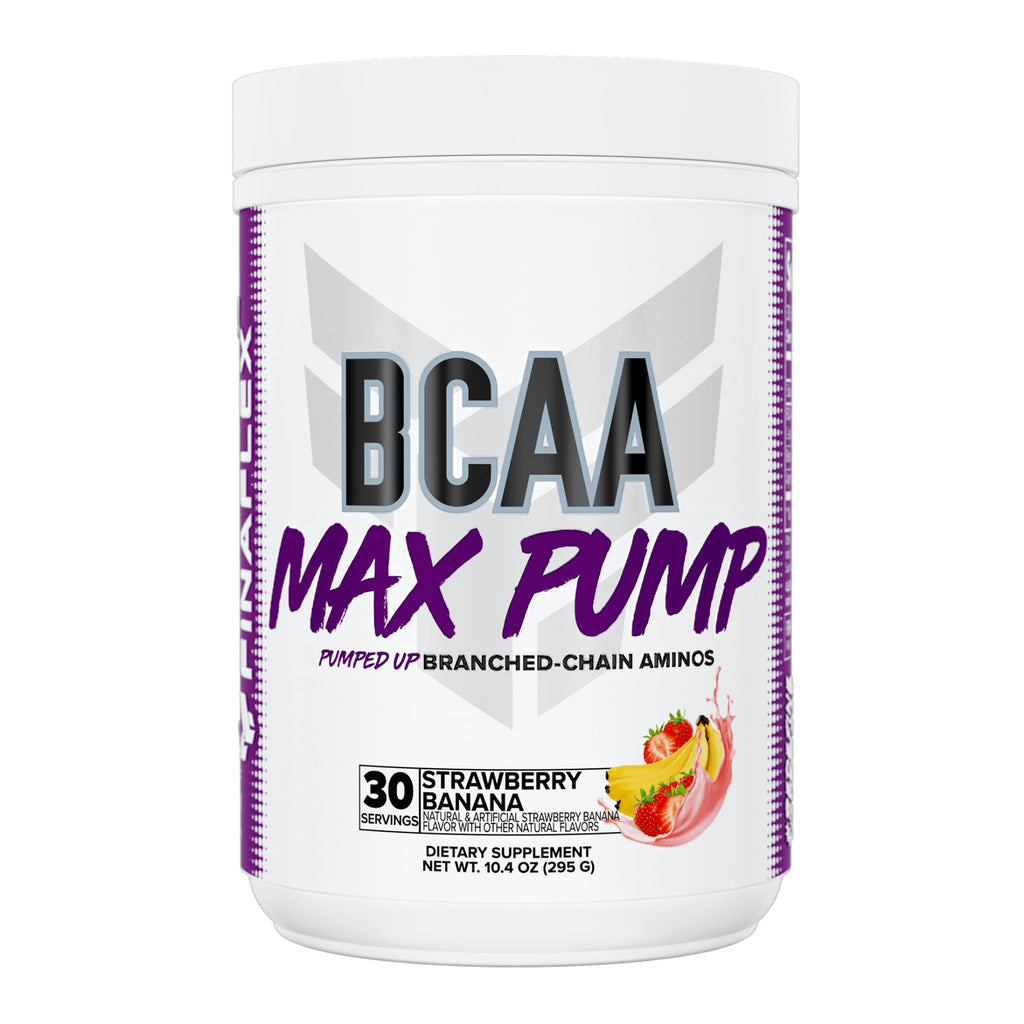FINAFLEX BCAA MAX Pump – Strawberry Banana (10.4 oz) | 2:1:1 BCAAs for Strength, Endurance & Recovery