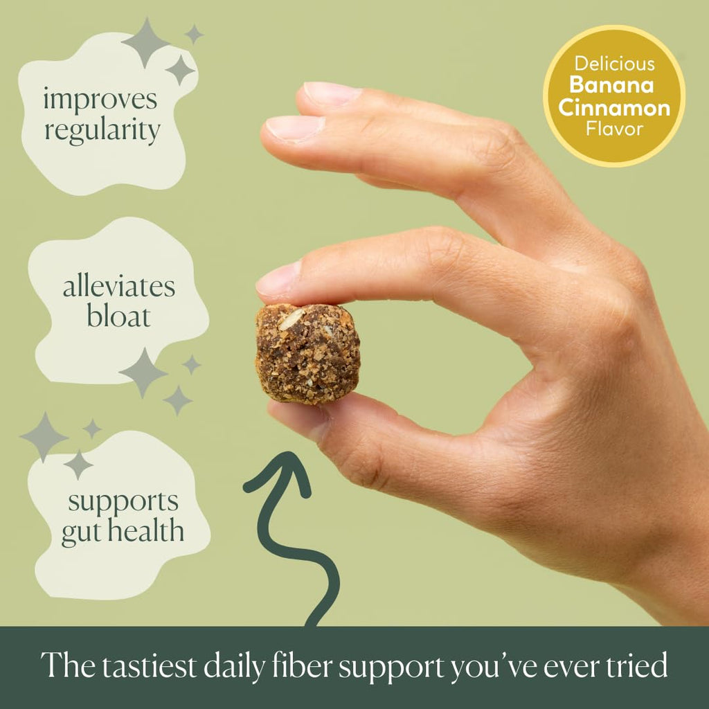 Fiome Fiber Supplement - 5g Daily Fiber Bite for Regularity, Digestion & Gut Health | Banana Cinnamon, 30 Servings