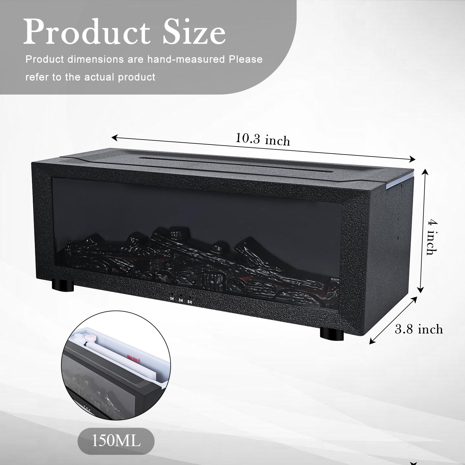 Fireplace Aroma Diffuser with Remote – 7-Color LED Flame, Essential Oil Diffuser, 1/3/5h Timers
