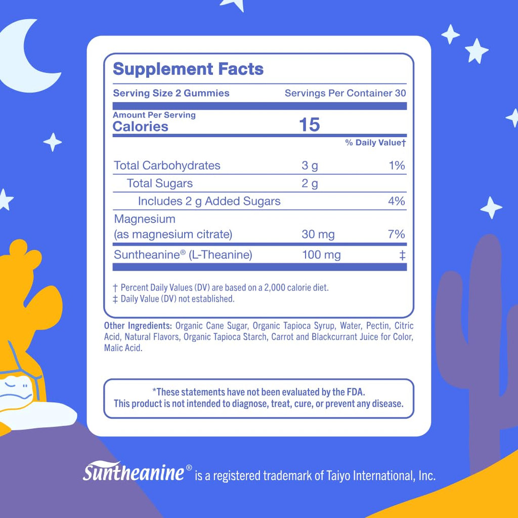 FIRST DAY Kids Magnesium Citrate Gummies (Ages 4+) — No Melatonin, Suntheanine L-Theanine, Strawberry | 30-Day Supply