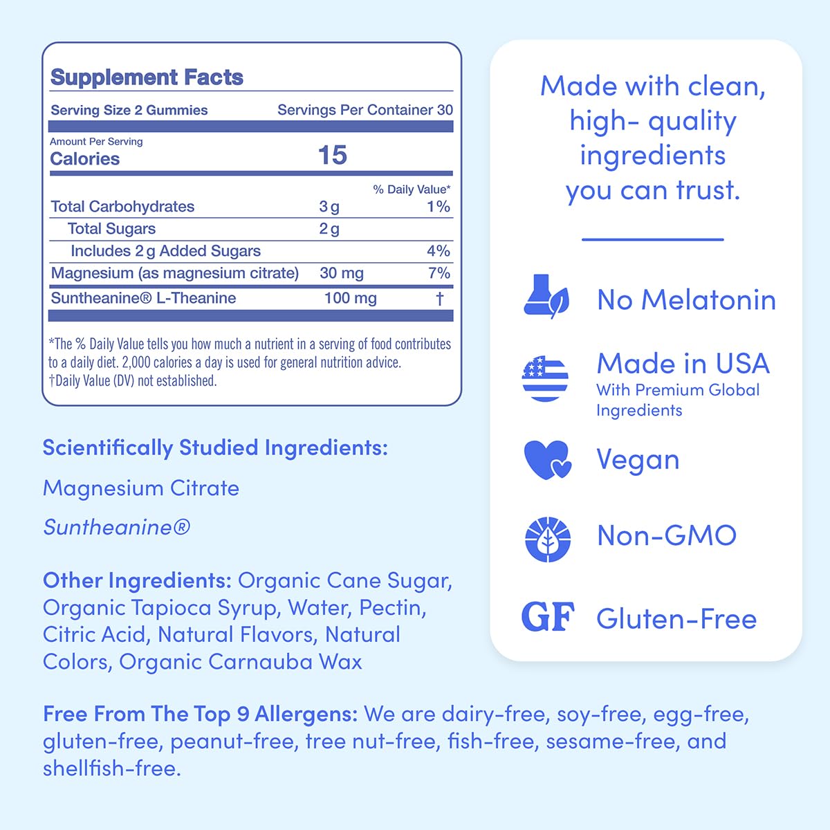 FIRST DAY Kids Magnesium Citrate Gummies (Ages 4+) — No Melatonin, Suntheanine L-Theanine, Strawberry | 30-Day Supply