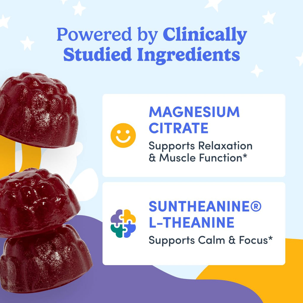 FIRST DAY Magnesium for Kids Gummies – Sleep & Relaxation Support, No Melatonin, Strawberry