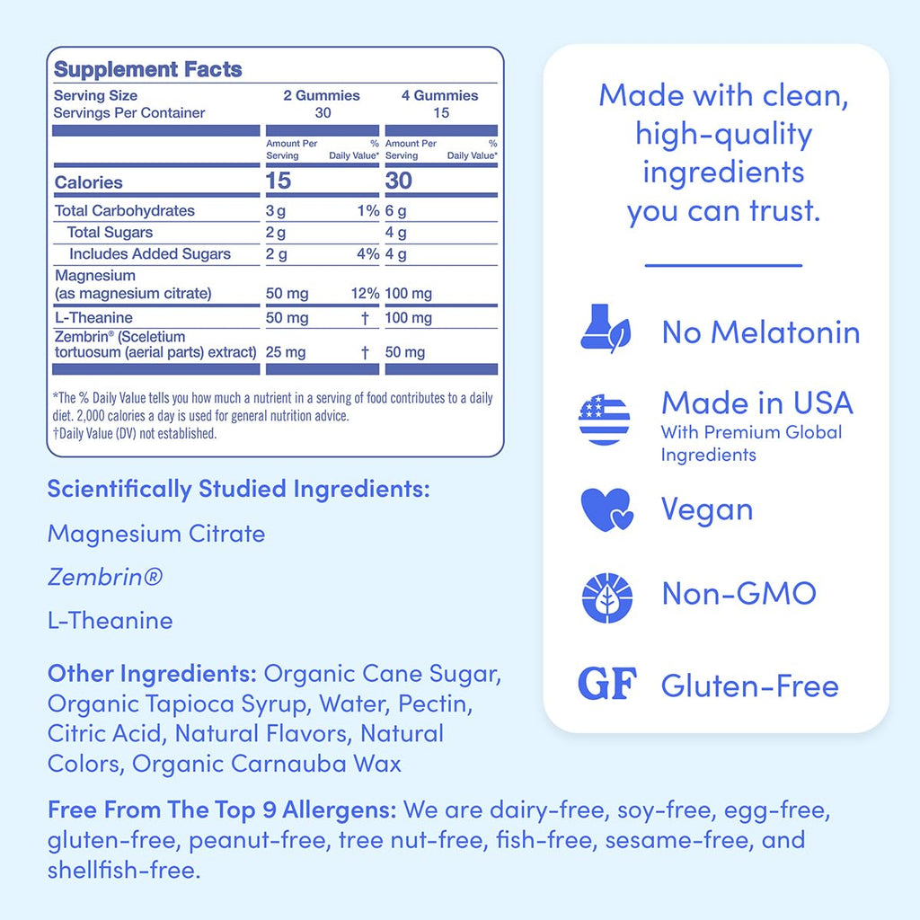 First Day Women’s Nighttime Reset Calming Magnesium Gummies – Sleep Support, Calm Mood & Energy – No Melatonin – 30-Day Supply