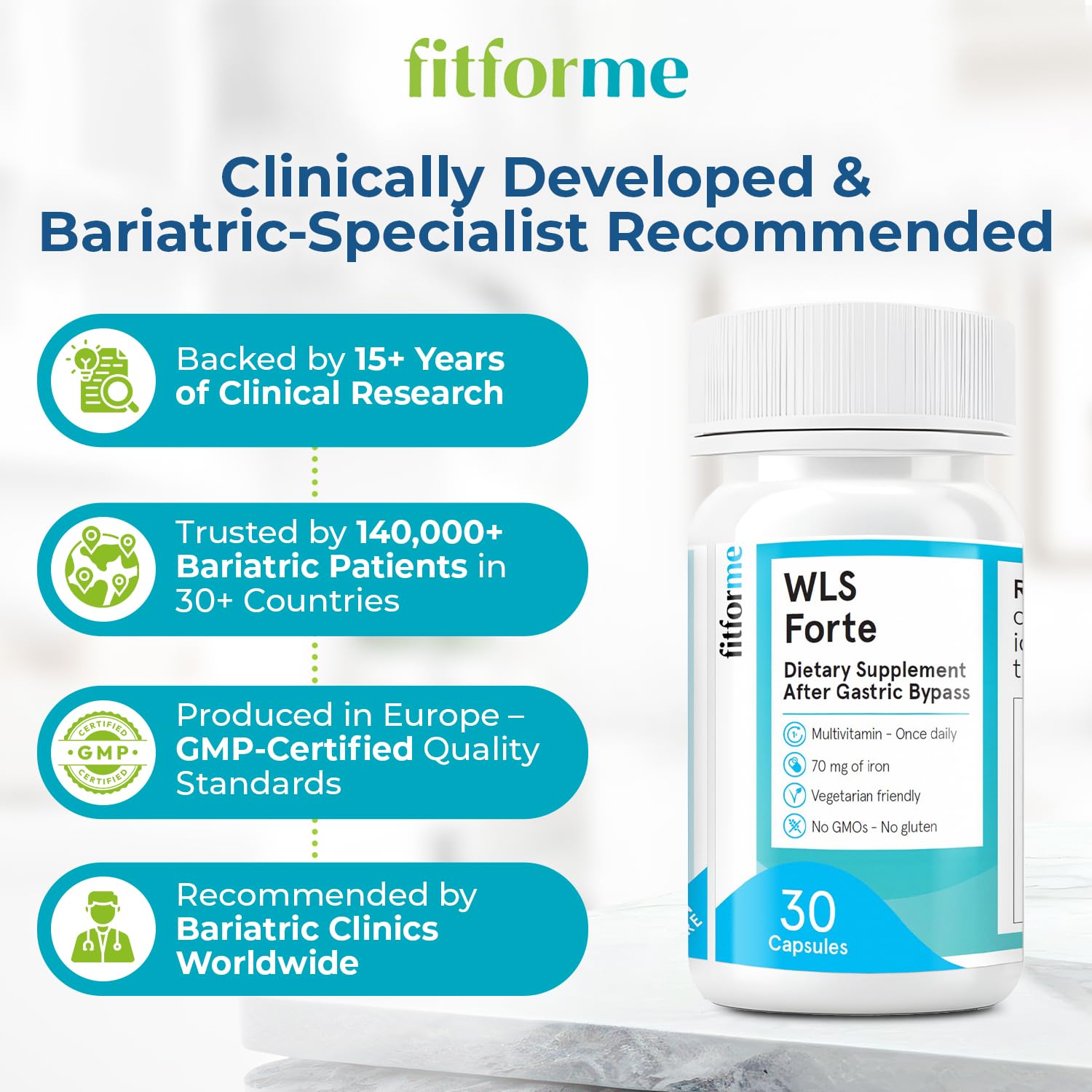 FitForMe Bariatric Multivitamins with Iron – WLS Forte One‑A‑Day for Gastric Bypass | 90‑Day Supply