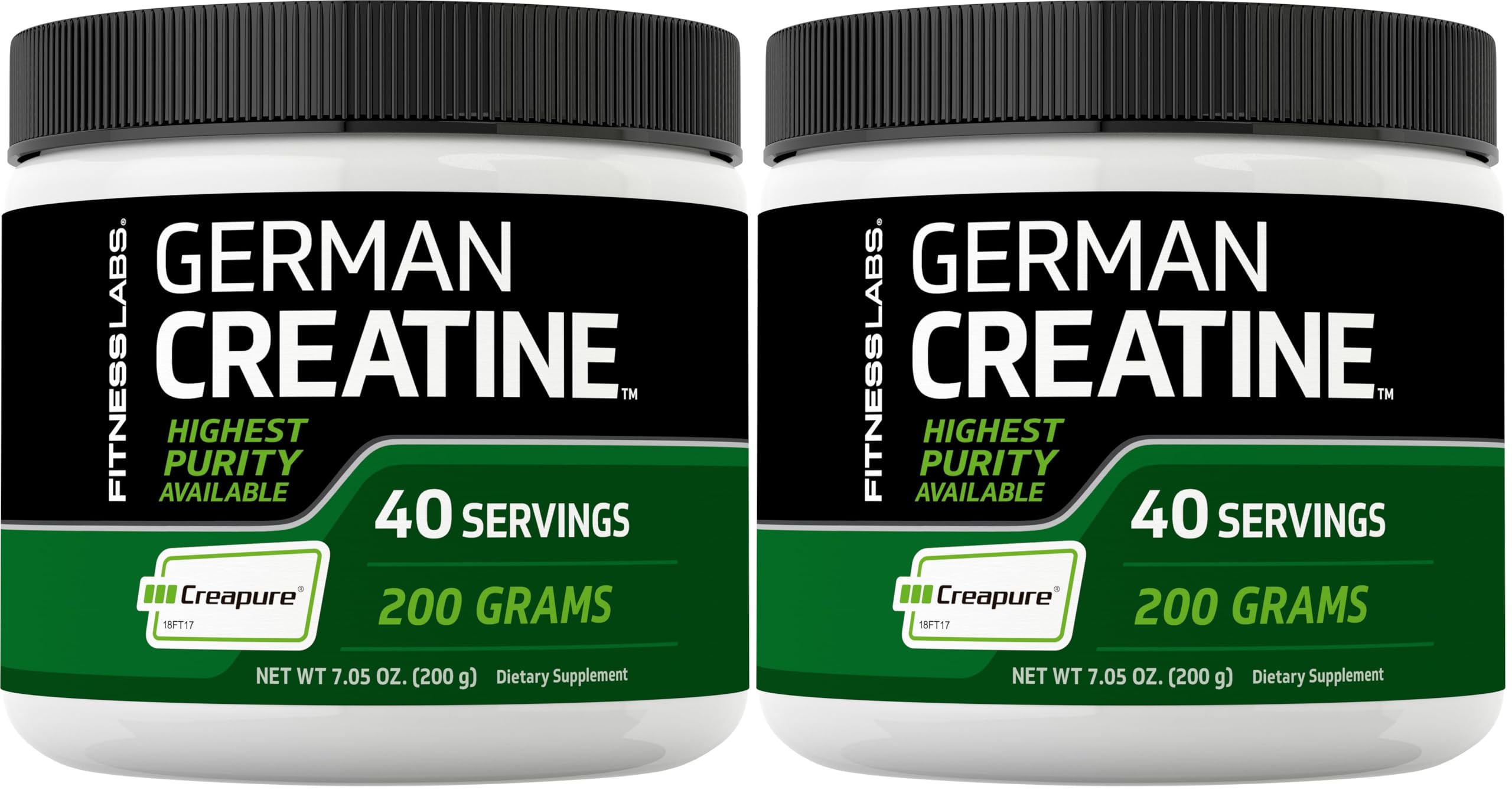 Fitness Labs German Creatine Powder – Creapure Monohydrate, 7.05 oz, Pack of 2