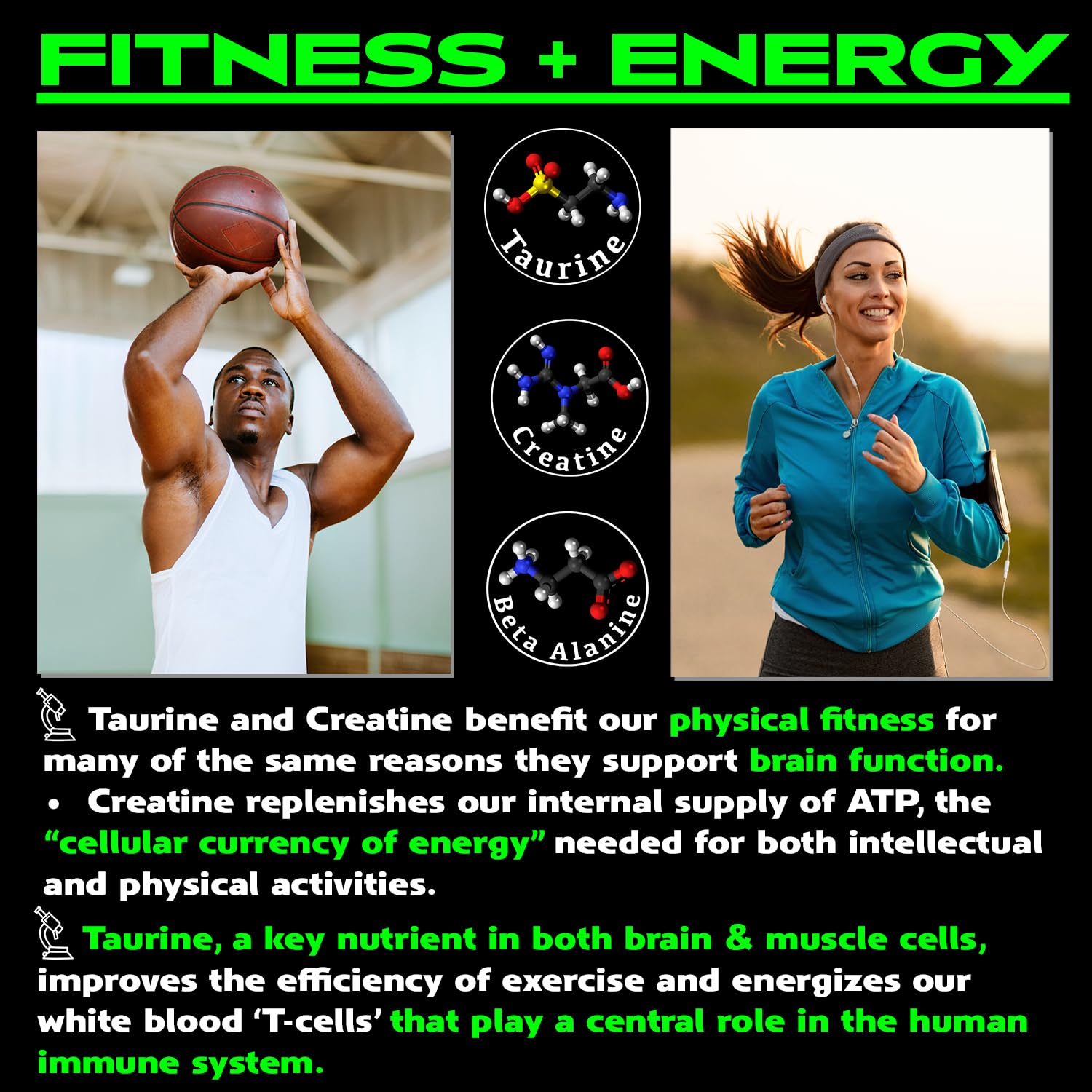 Vegan Brain & Body Boost: The Cherry On Top of a Plant-Based Lifestyle | Working Intelligence | Anti-Aging | Physical Fitness | Vegan Amino Acids - Creatine, Taurine & Beta Alanine | 40 Servings/300g