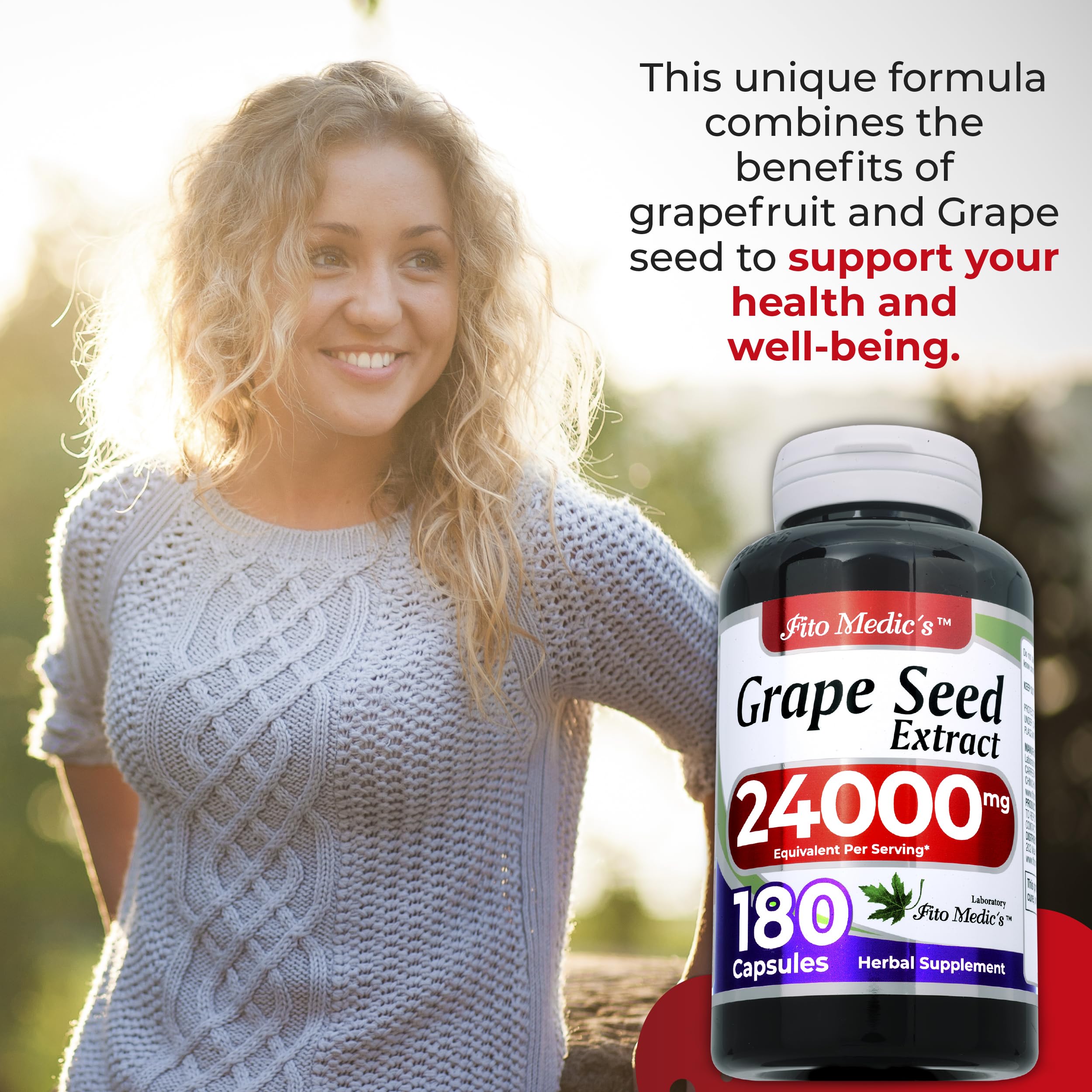 FITO MEDIC'S Lab | Grape Seed Extract - 180 Capsules | Ultra High Absorption