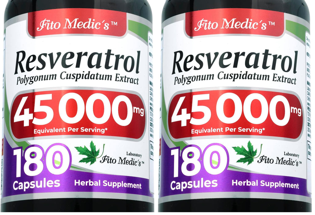 FITO MEDIC'S Lab Resveratrol 450 mg – 180 Count (Pack of 2) | 100:1 Extract