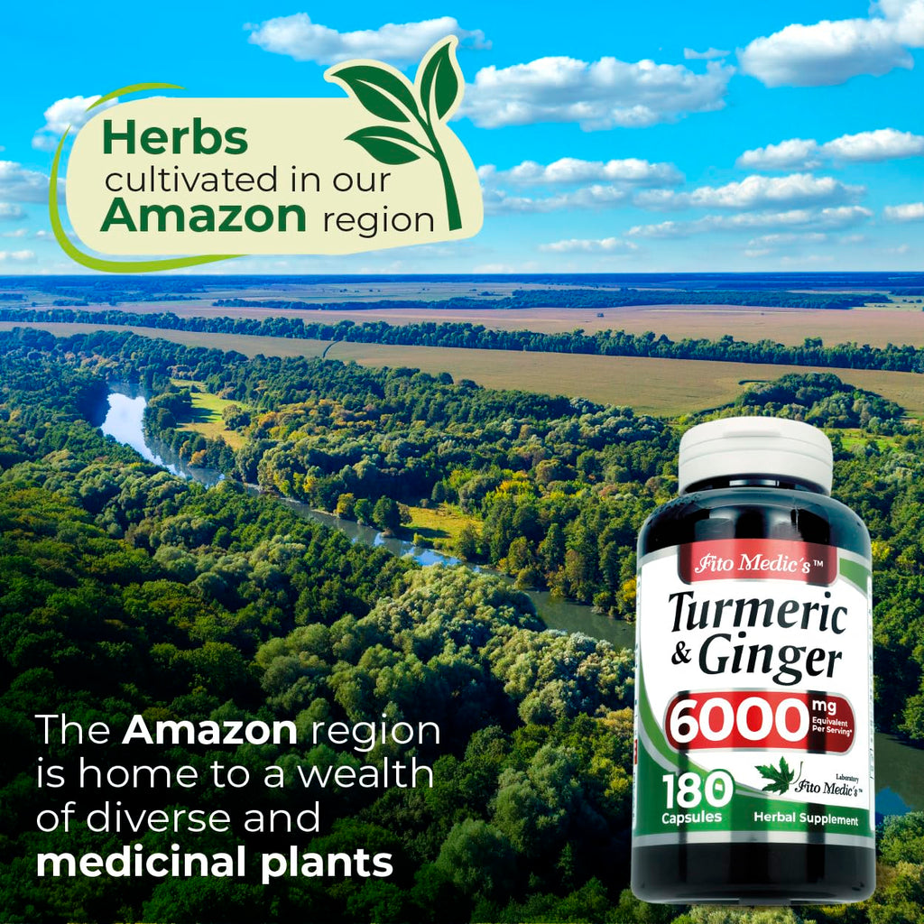FITO MEDIC'S Lab | Turmeric and Ginger Supplement | 6000 mg | 180 Caps | Ultra High Absorption