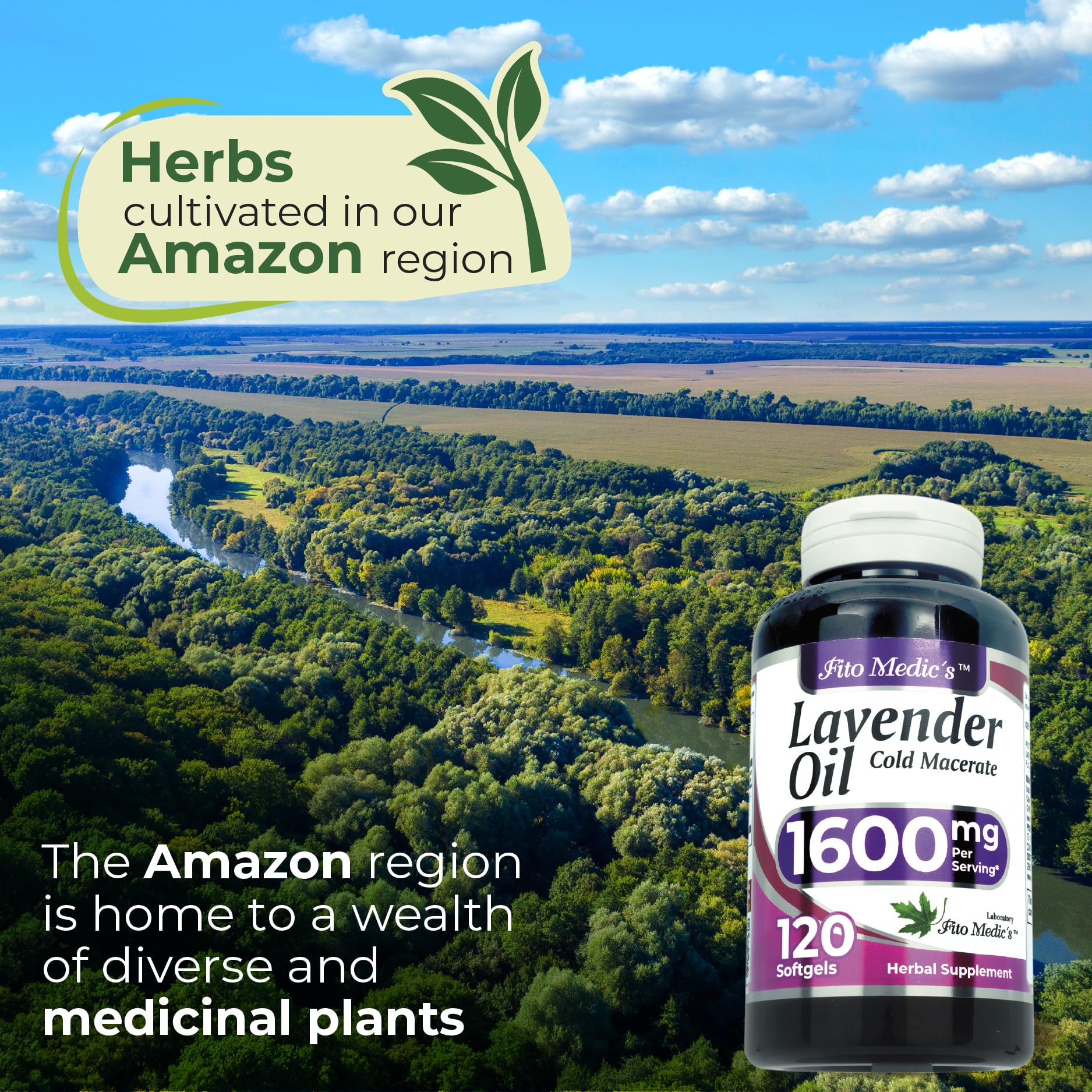 FITO MEDIC'S Lab | Lavender Pills |120 Soft gels | 1600 mg | Better Absorption | Lavender Extract | Lavanda Oil