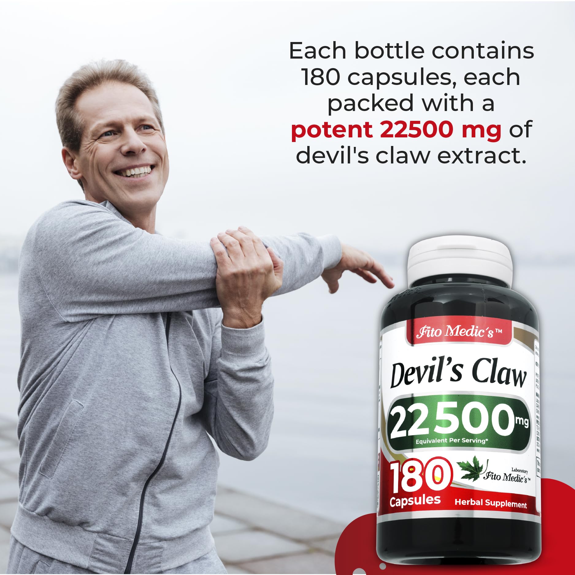 FITO MEDIC'S Lab Devils Claw 180 Capsules – Harpagophytum Procumbens | Ultra High Absorption