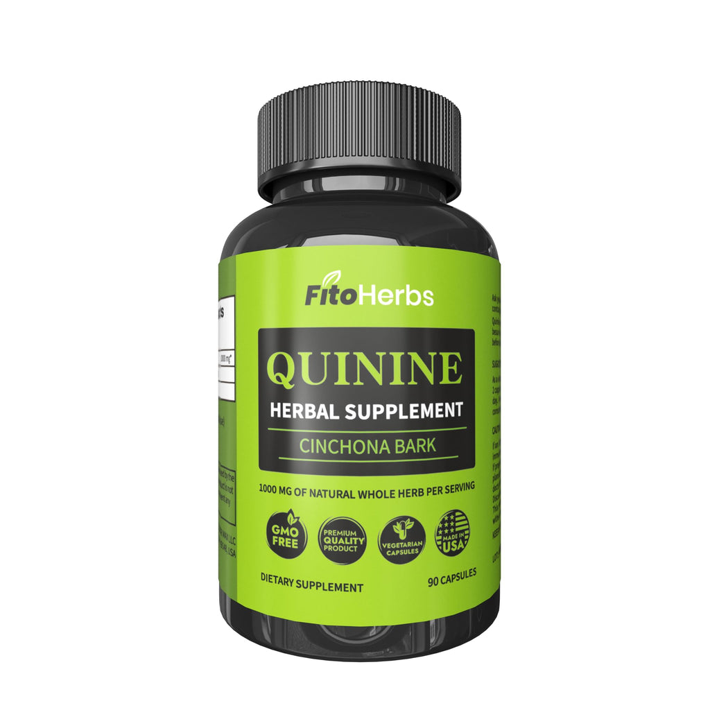 FitoHerbs Quinine Herbal Supplement - Cinchona Bark 1000mg Veg Capsules (90) | Leg Cramps, Immune & Digestive Support