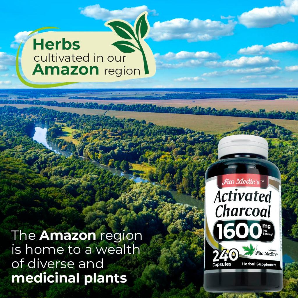 FITO MEDIC'S Lab | Activated Charcoal Pills | 1600 mg per Serving | 240 Caps | Activated Charcoal | Ultra High Absorption