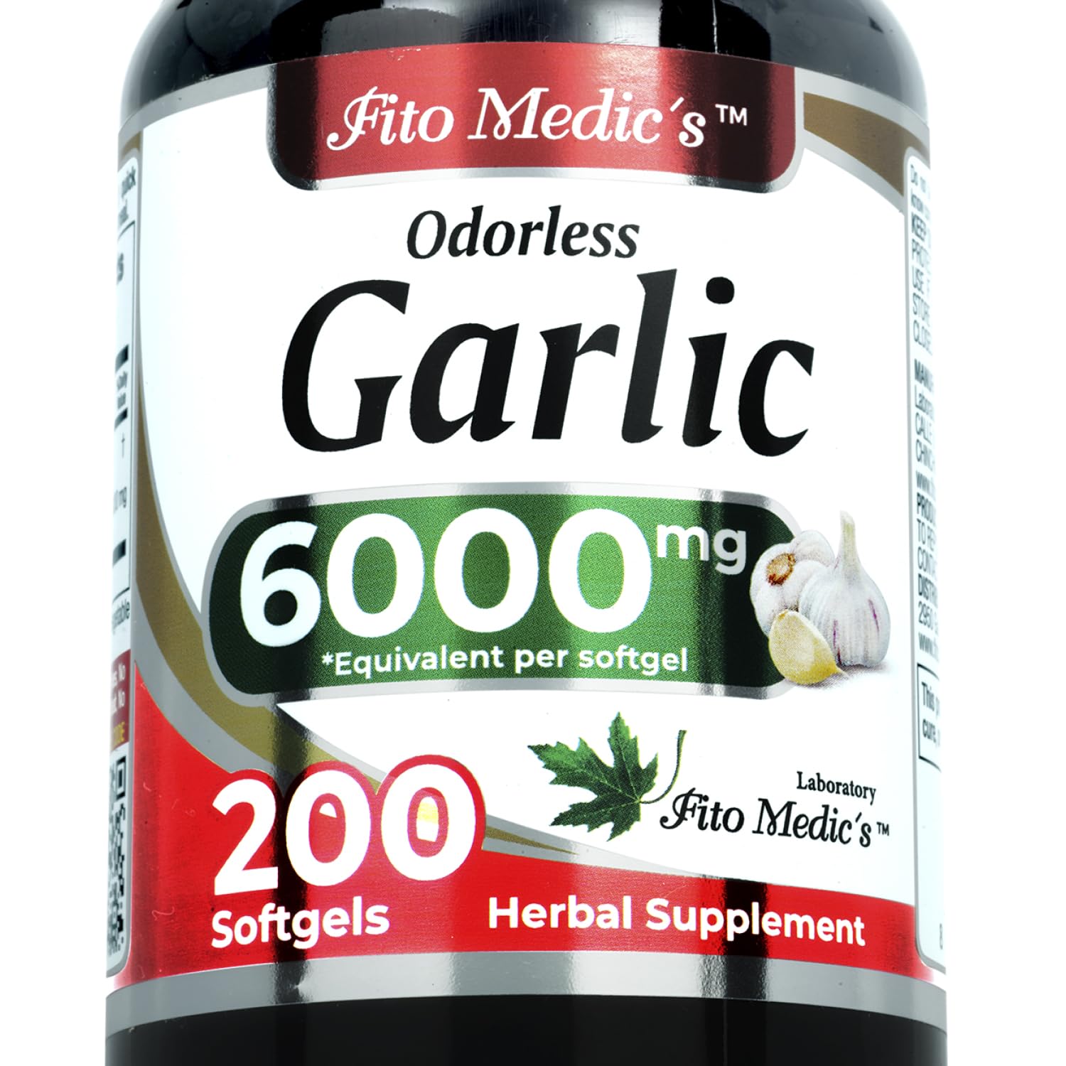 FITO MEDIC'S Lab | Garlic Supplements | Garlic Pills | Odorless Garlic | 200 Softgels