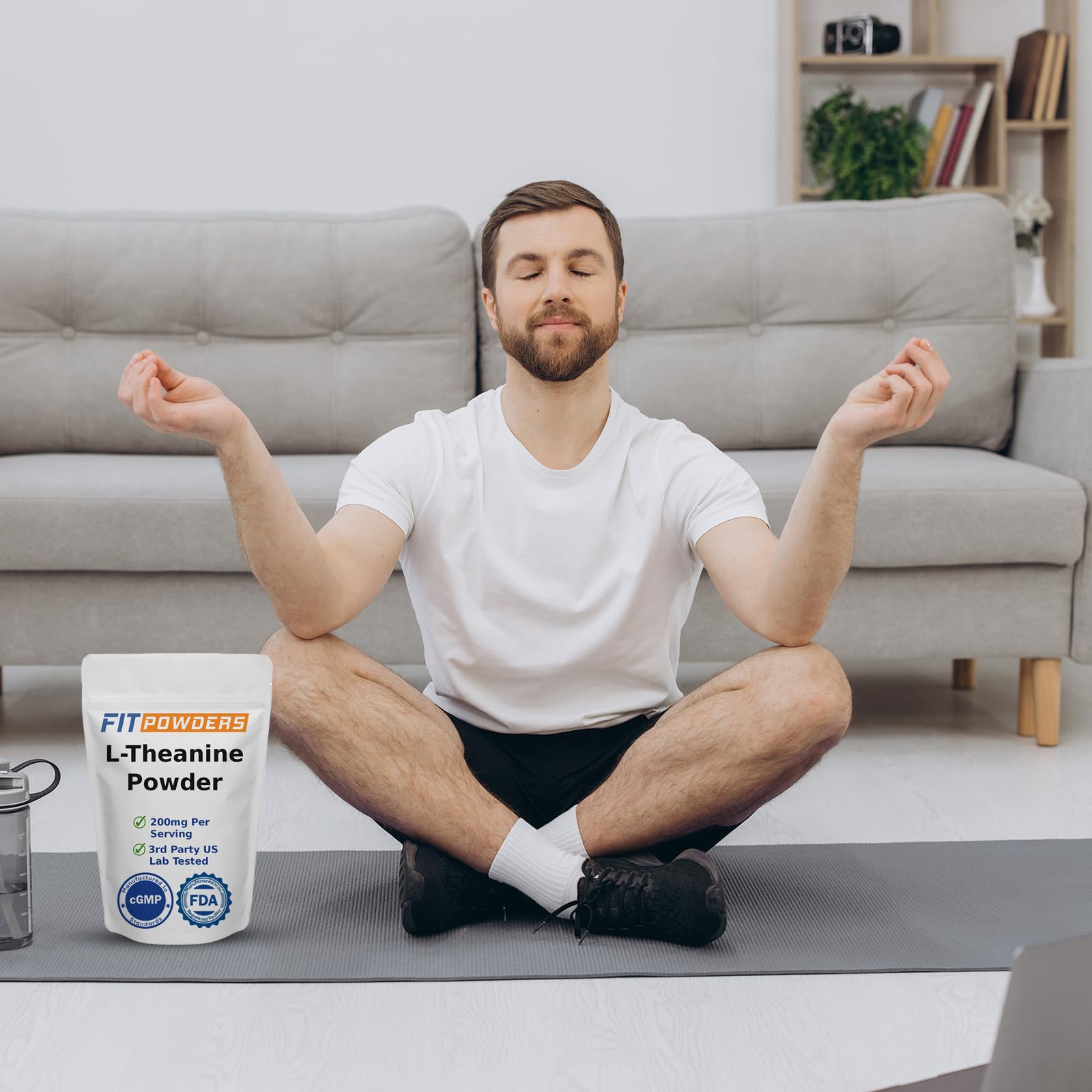 FitPowders L-Theanine Powder – 250g, 100% Pure L-Theanine, Non-GMO, Vegan, Gluten Free | Scoop Included