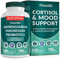 5-in-1 Cortisol Support for Women & Men – Ashwagandha, Magnesium Glycinate, Shilajit, Probiotics (120 ct)