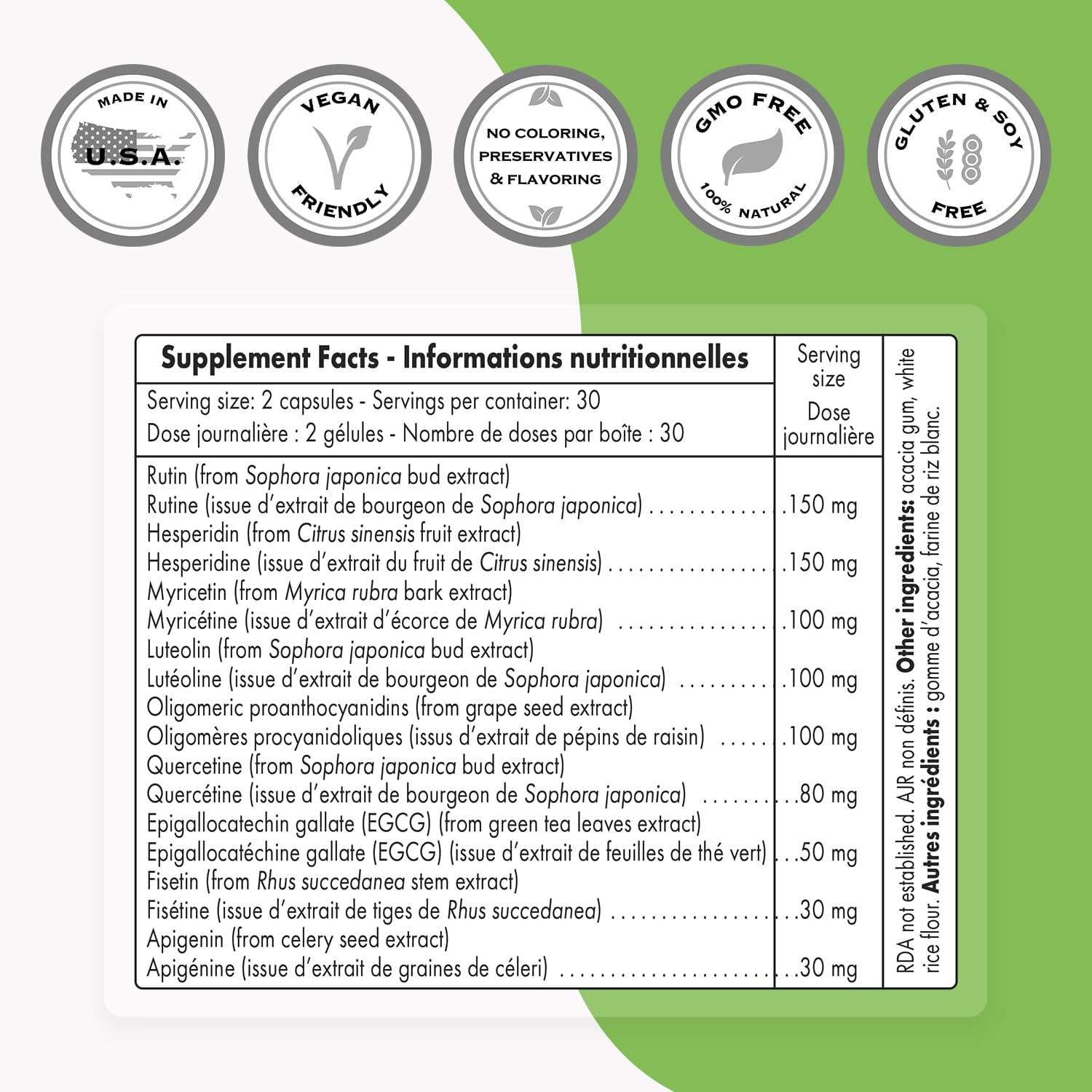 Supersmart FlavoLife Flavonoid Complex - Non-GMO & Gluten Free | 60 Veg Capsules