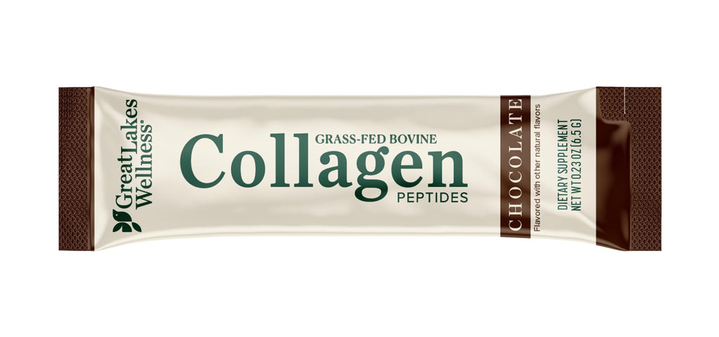 Great Lakes Wellness Collagen Peptides Powder – Skin, Hair, Nails, Joints & Digestion | 6 Sticks