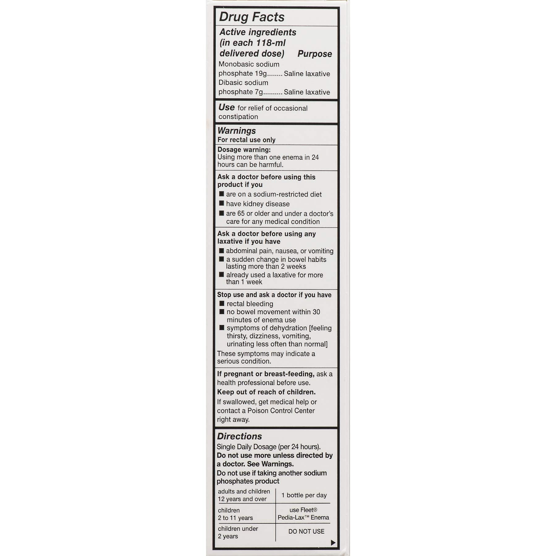 Fleet Adult Enema 2 Pack – Gentle, Pre-Filled Saline Enemas for Convenience