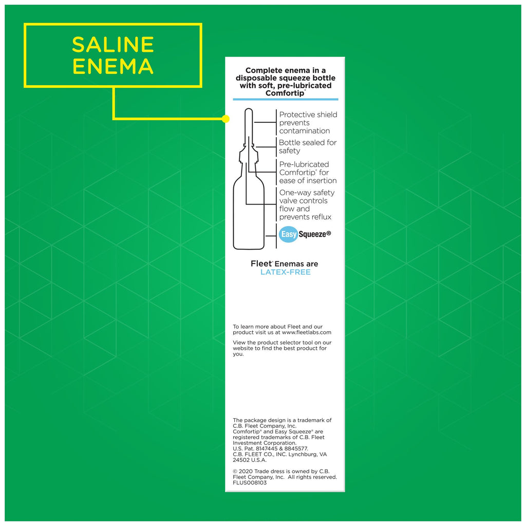 Fleet Laxative Saline Enema, 7.8 Fl Oz — Pack of 6 | Gentle, Quick Relief