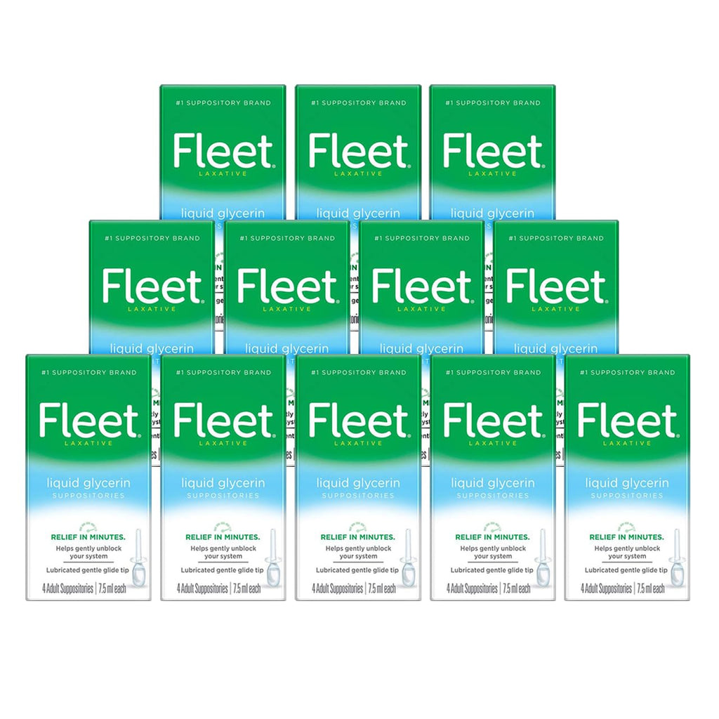 Fleet Liquid Glycerin Suppositories for Adult Constipation — Fast-Acting, No-Mess Applicator, 7.5 mL, 4 Bottles (12 Pack)