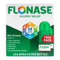 Flonase Allergy Relief Nasal Spray — 24-Hour Non-Drowsy, 144 Sprays per Bottle (Pack of 2) for Fall & Seasonal Allergies
