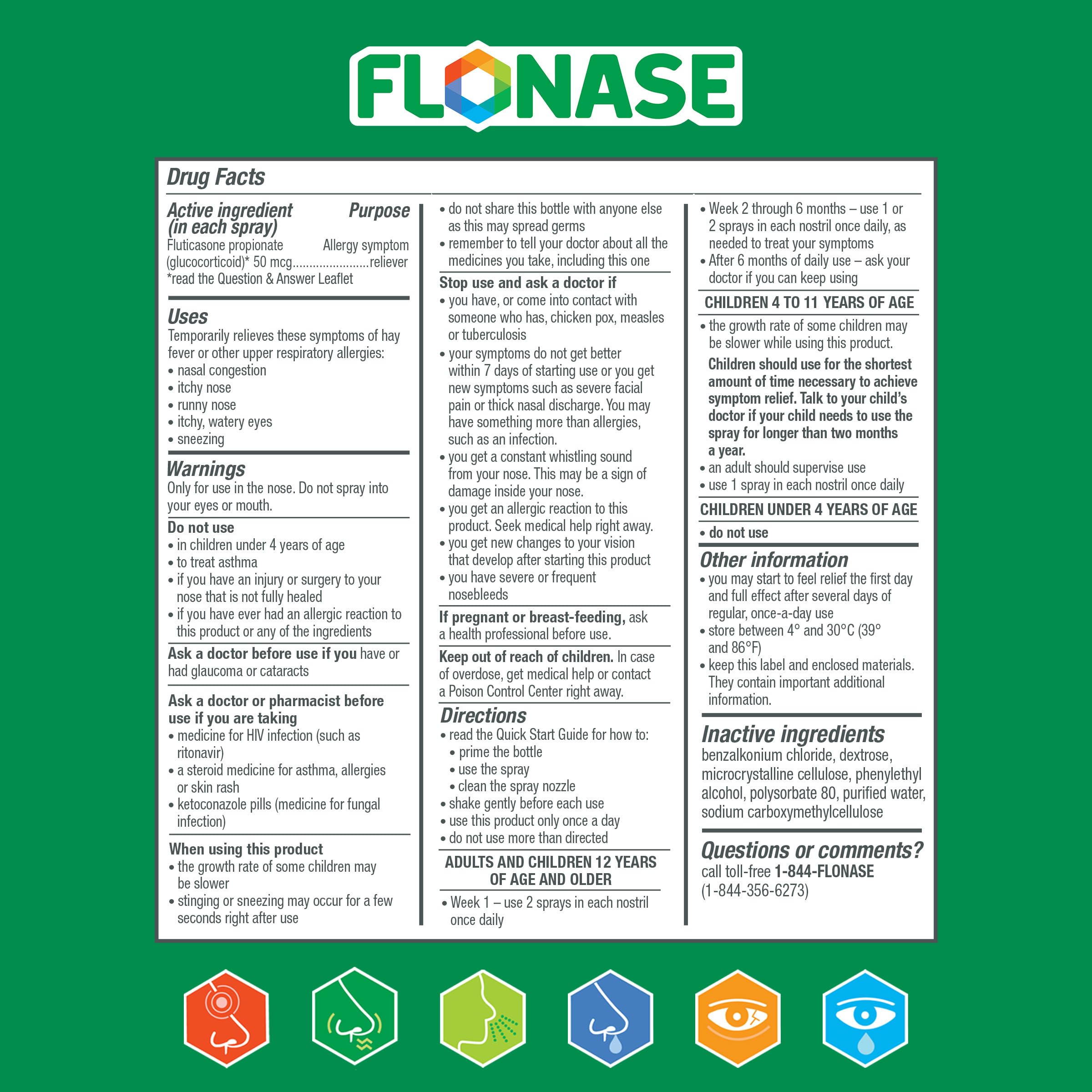 Flonase Allergy Relief Nasal Spray — 24-Hour Non-Drowsy, 144 Sprays per Bottle (Pack of 2) for Fall & Seasonal Allergies