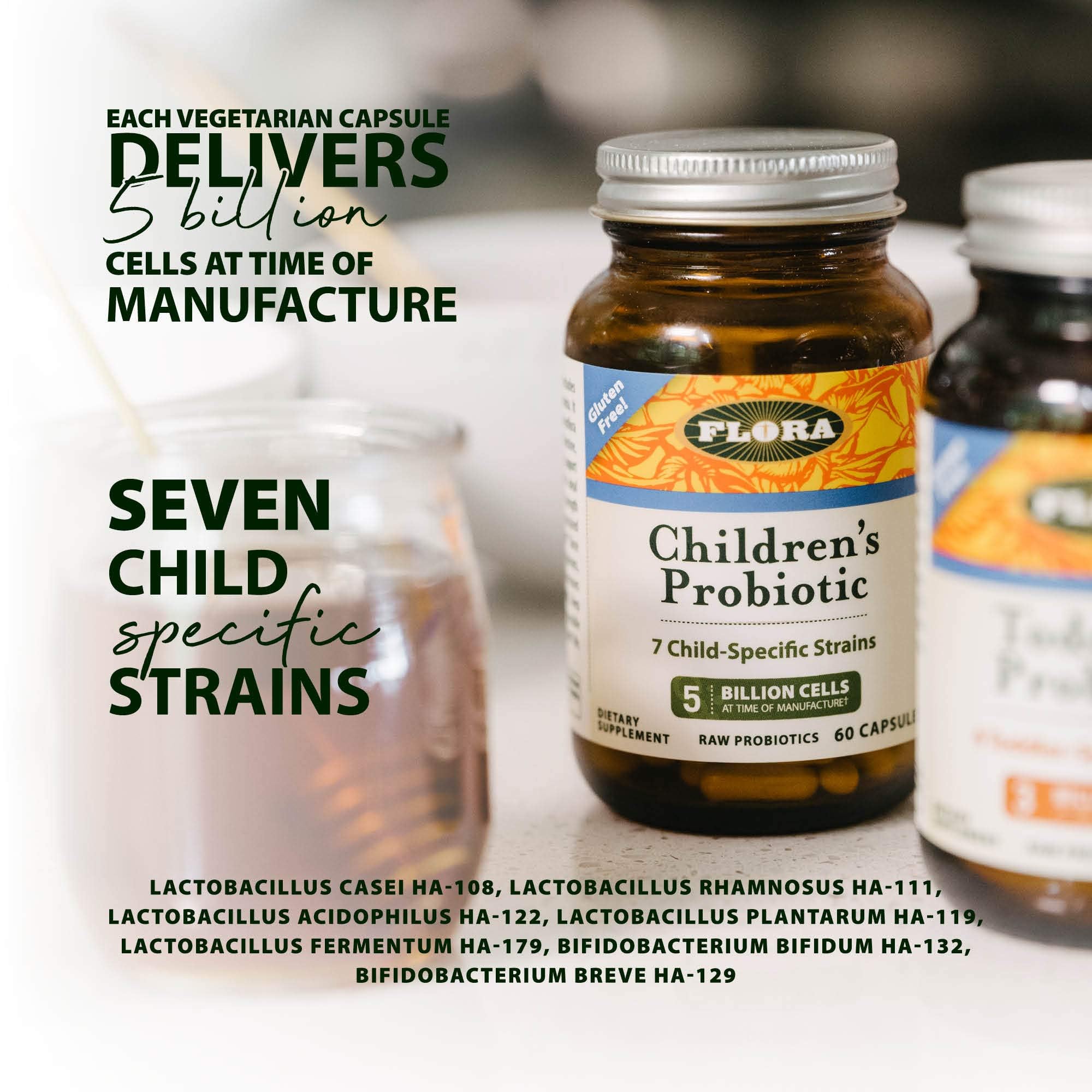 Flora Udo's Choice Children's Probiotic - 7 Strains, 5B CFU, Ages 5-15, 60 Capsules