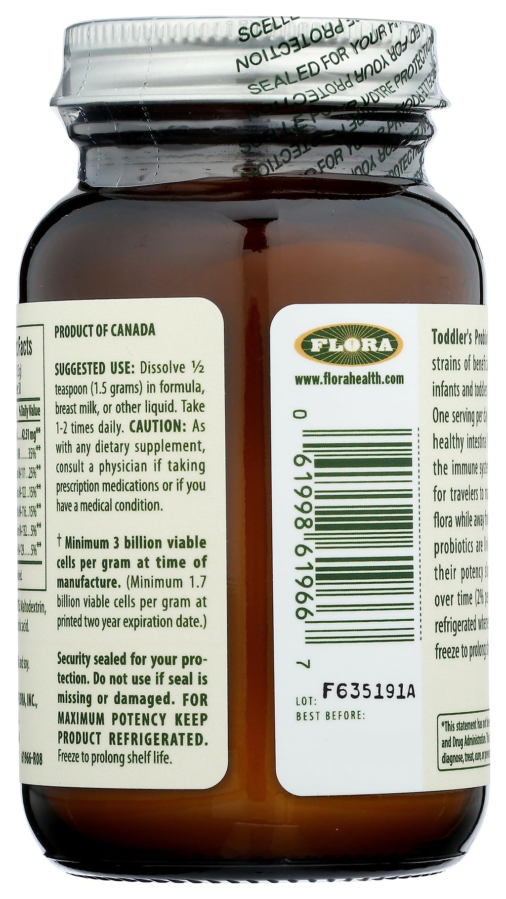 Flora Toddler Probiotic Powder for Ages 1–3 | Digestive Health