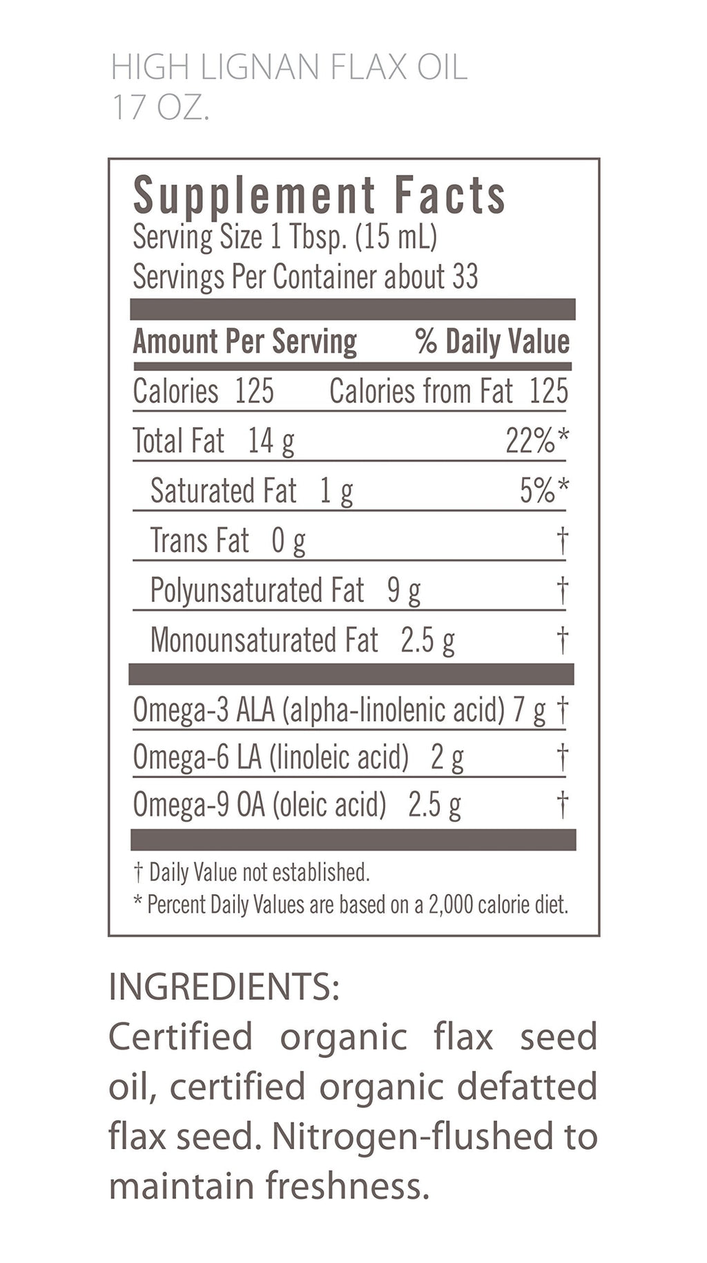 Flora Health Organic High Lignan Flax Seed Oil – Cold Pressed, Gluten Free, 17 fl oz Glass Bottle