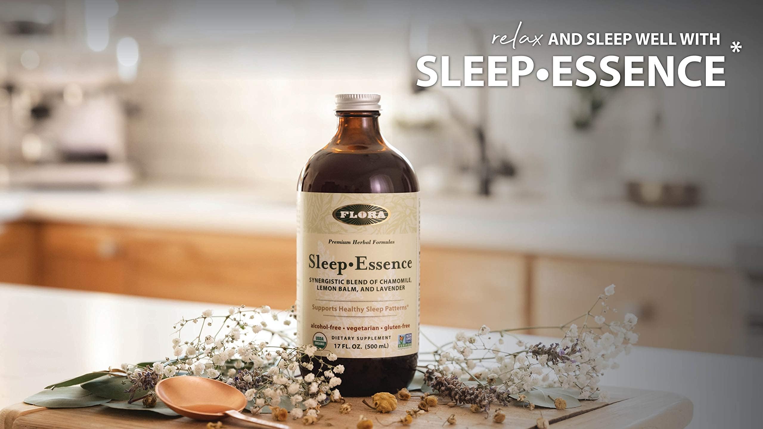 Flora Sleep-Essence: Sleep Support Supplement | Organic, Non-GMO, Vegan