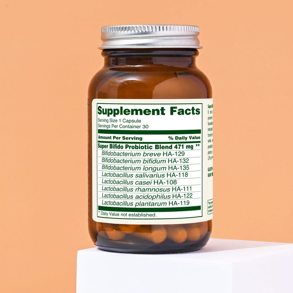 Flora Super Bifido Plus 102 Billion CFU | Raw Probiotics for Digestive Balance - 30 Veg Capsules