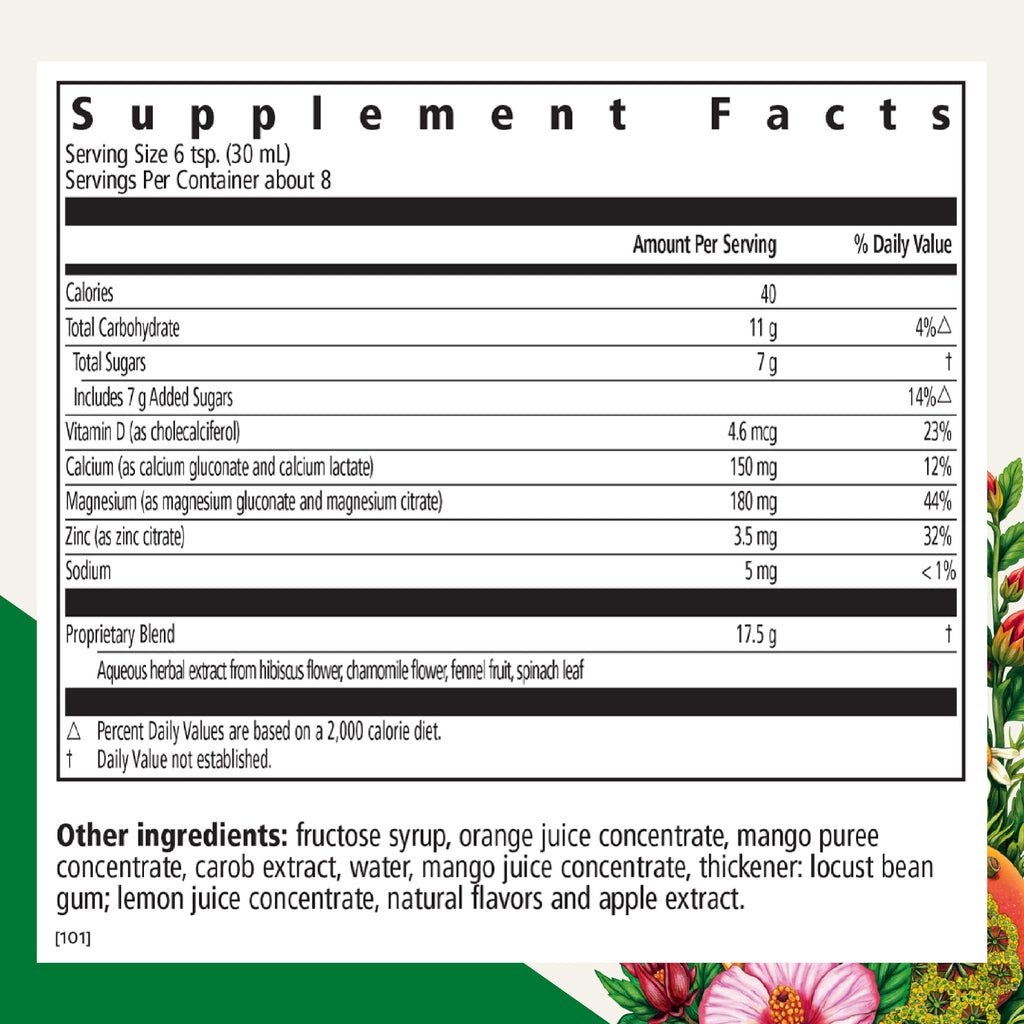 Floradix Calcium Magnesium Liquid – Bone Support with Vitamin D & Zinc (8.5 fl oz) – Vegan & Non-GMO