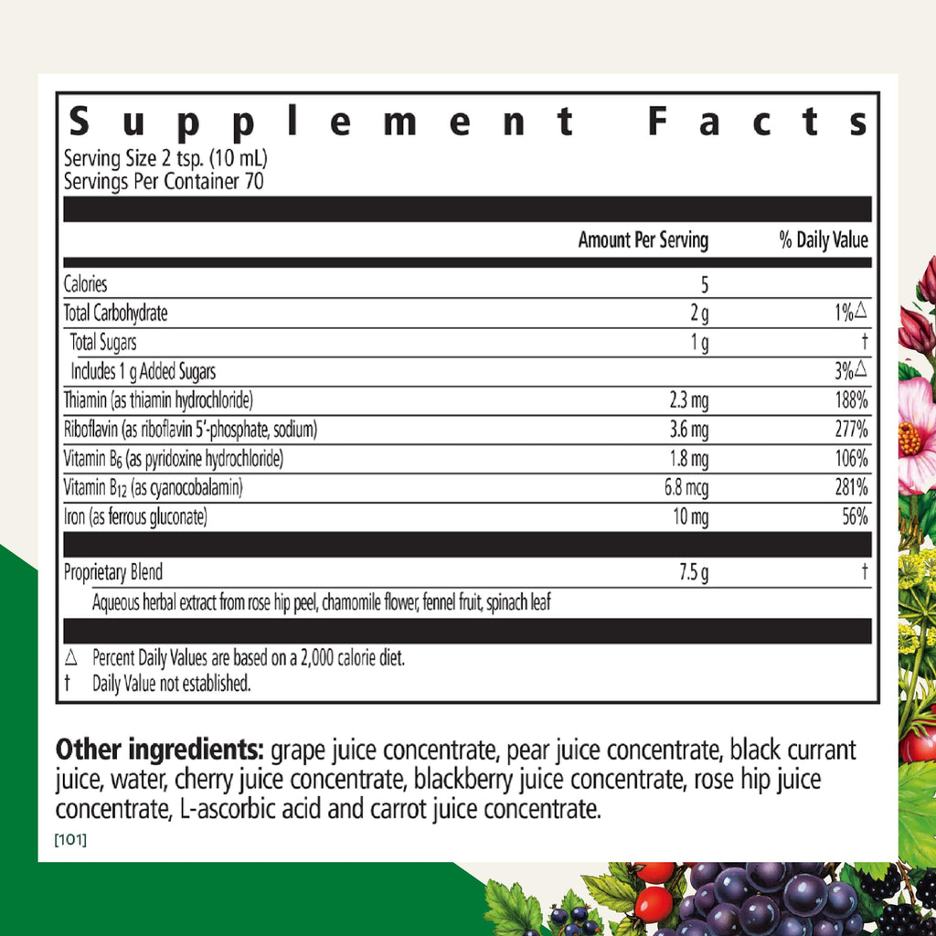 Floradix Floravital Liquid Iron & Vitamin Formula – Vegan, Gluten-Free, Non-GMO (23.7 fl oz)