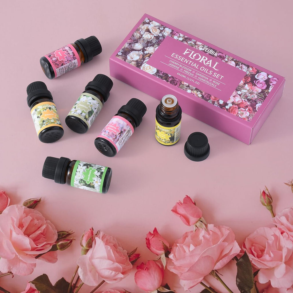 AVEOIRA Floral Fragrance Oils Set – 6x10ml Premium Essential Oils