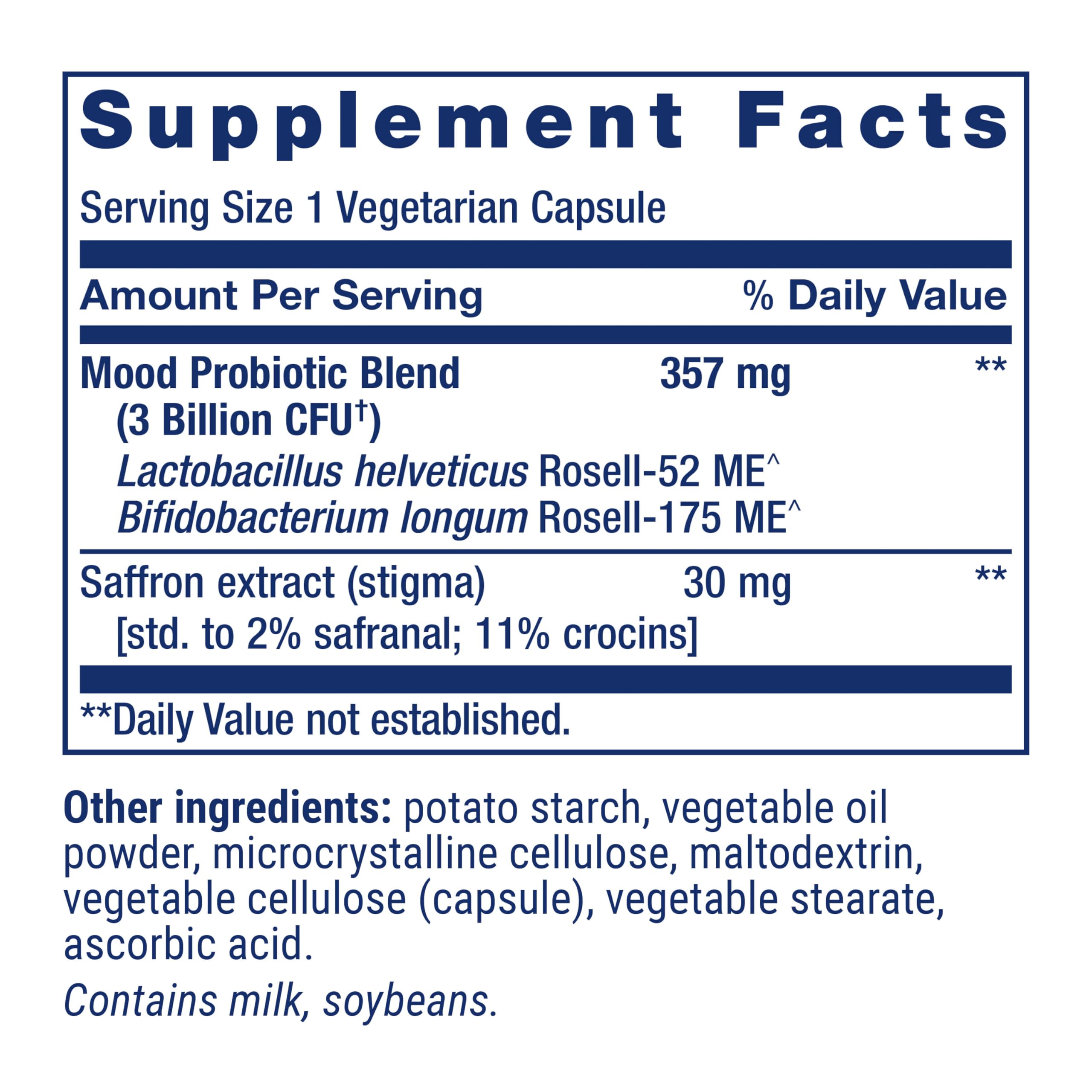 Life Extension FLORASSIST Probiotic Mood Improve – 30 Vegetarian Capsules | Non-GMO, Gluten-Free