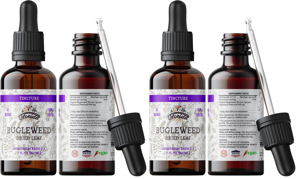 Florida Herbs Bugleweed Tincture - Organic Bugleweed Extract, Non-GMO, 2 oz Pack of 2