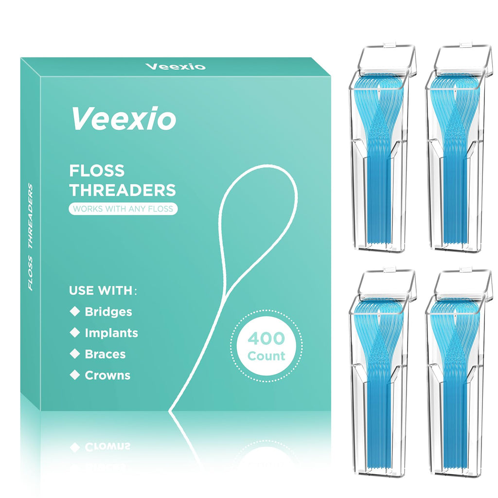 Floss Threaders - 400 Count (Pack of 4) for Braces, Bridges & Implants