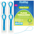 Floss Threaders for Braces, Bridges & Implants – Deep Clean 200PCS (4 Pack) Blue