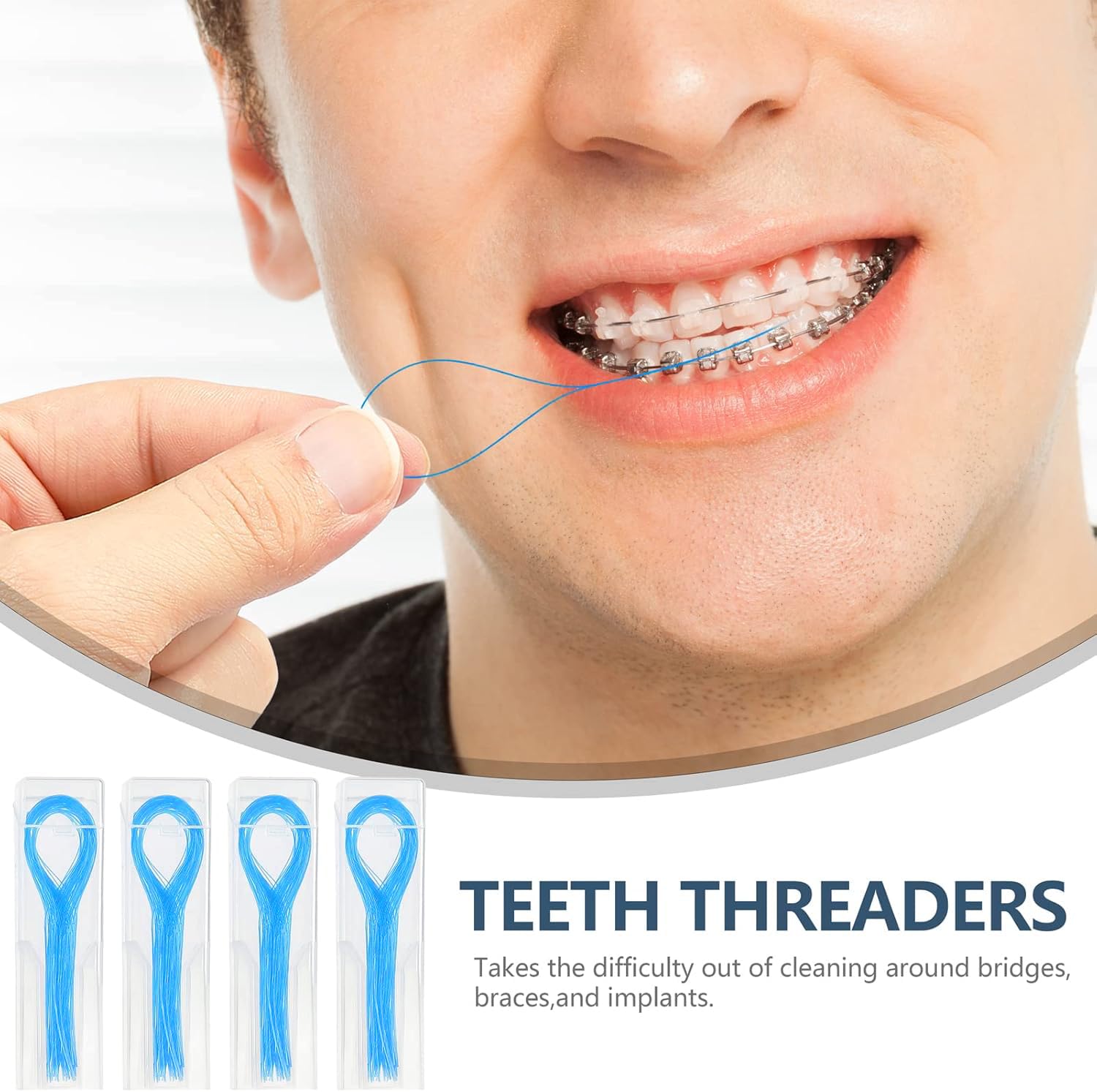 Dental Floss Threaders for Braces & Bridges - 400PCS (4 Pack)