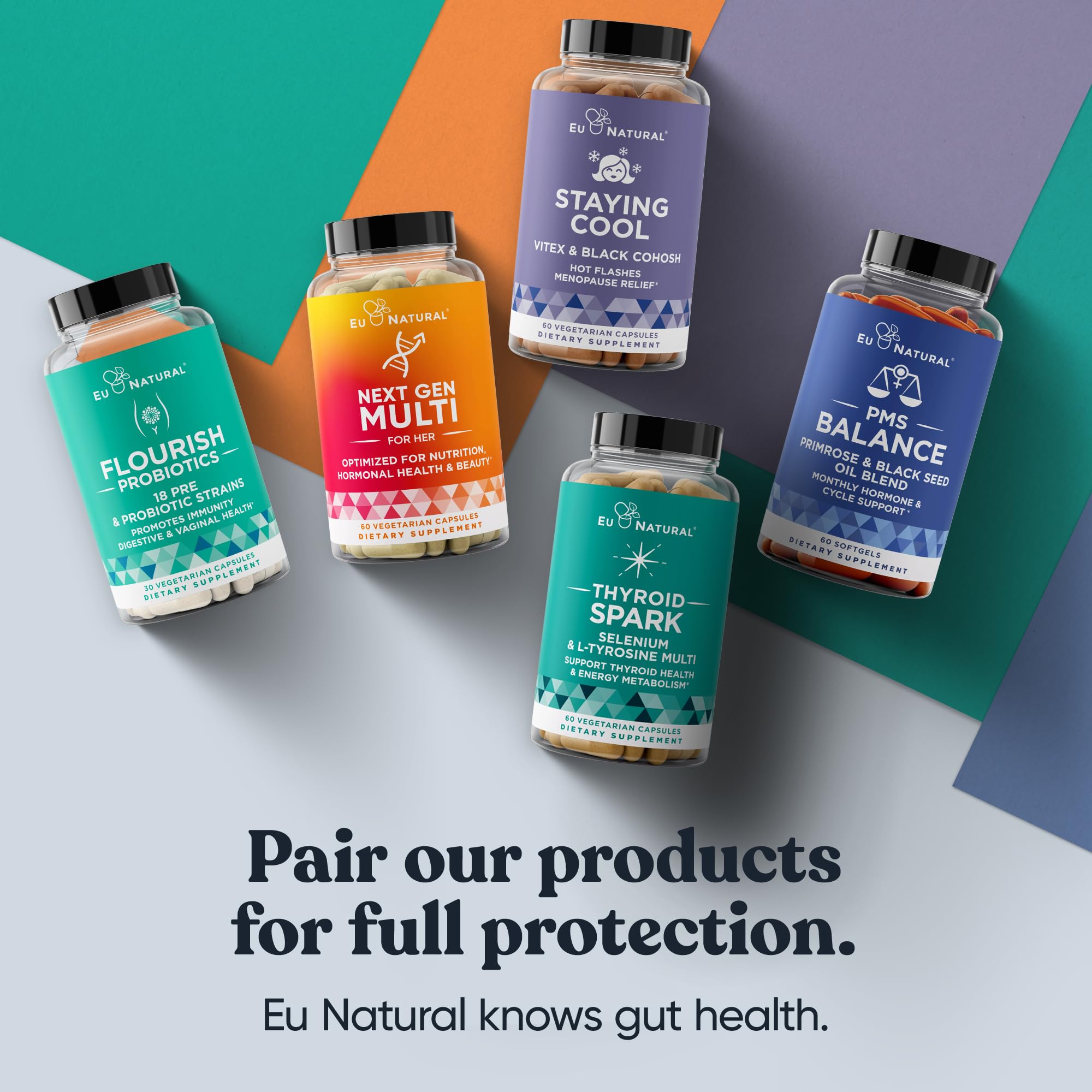 Flourish Probiotics + Prebiotics for Women – Gut & Urinary Health, Bloating Relief, Vaginal Wellness | 18 Strains, 14B CFU, 30 Mini Vegan Capsules