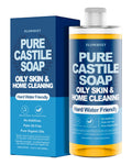 FLOWHYET Pure Castile Soap Liquid Unscented 33.8 oz – 3X Concentrated