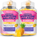 Flyrocer 2 Pack Feminine Balance Gummies — PH Balance, Gut Health & Immunity | Pineapple 120 Count