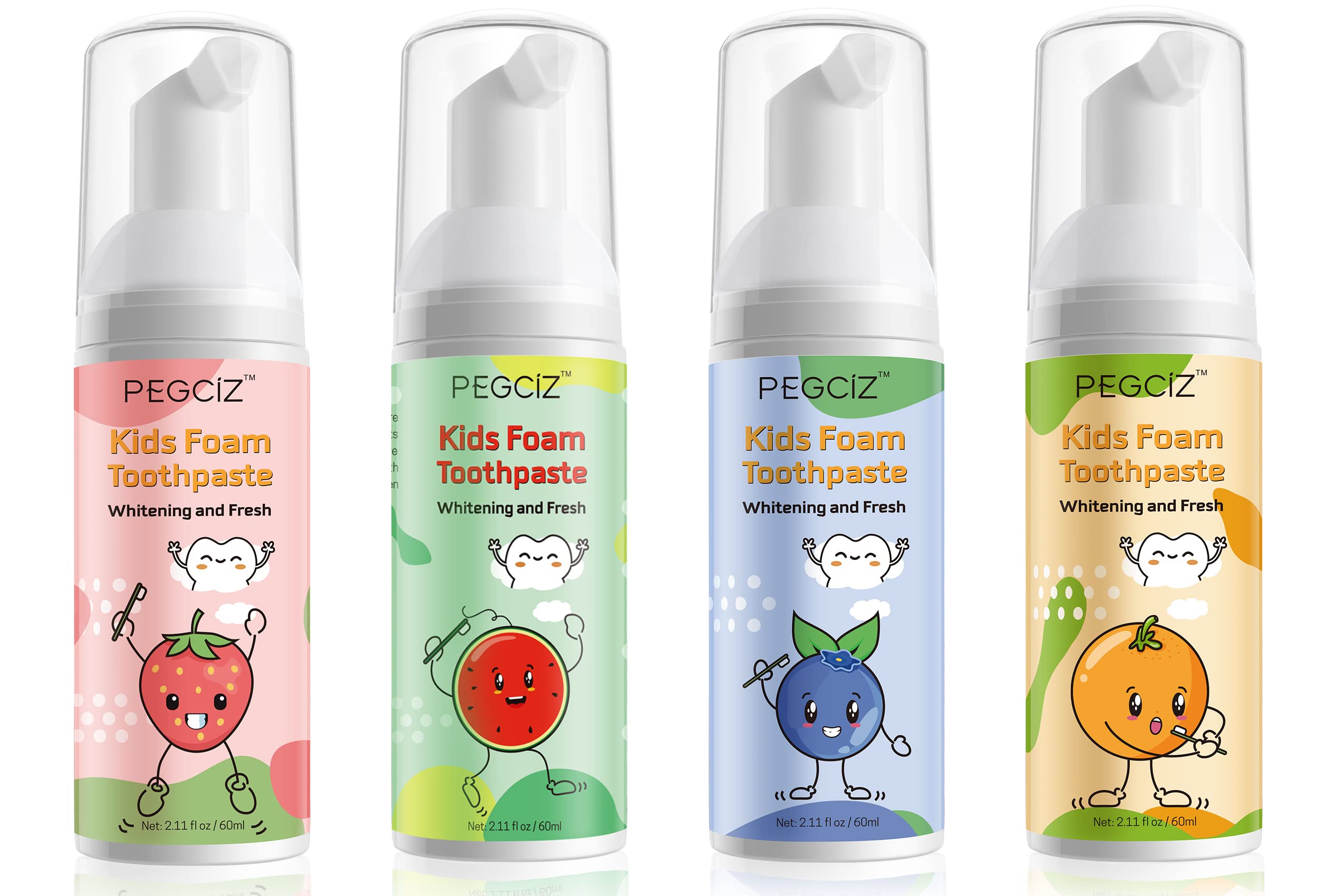 Foam Toothpaste Kids with Fruit Flavor – Low Fluoride, Gluten-Free