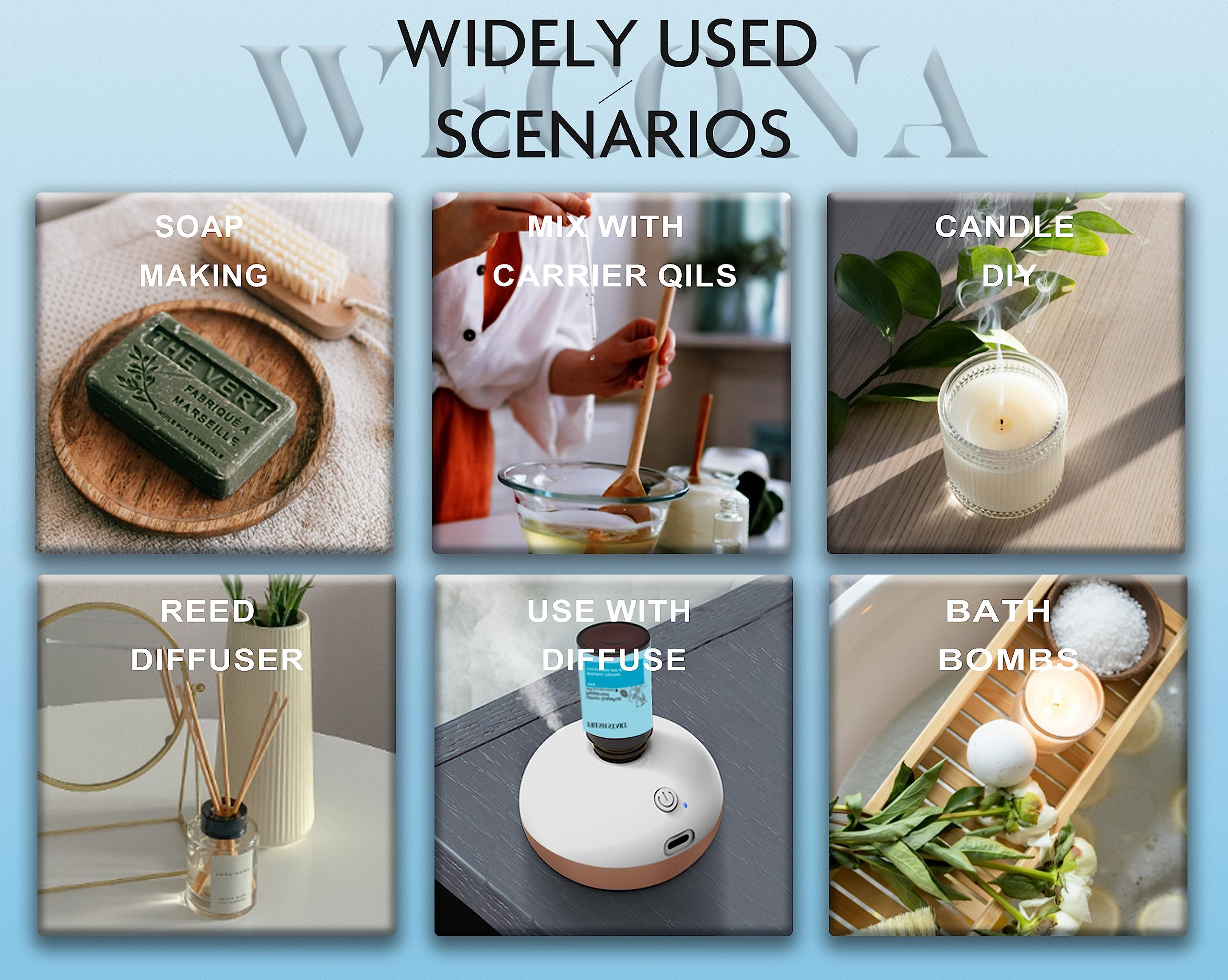 Focus Essential Oil Set – 6x10ml Diffuser Aromatherapy Blends