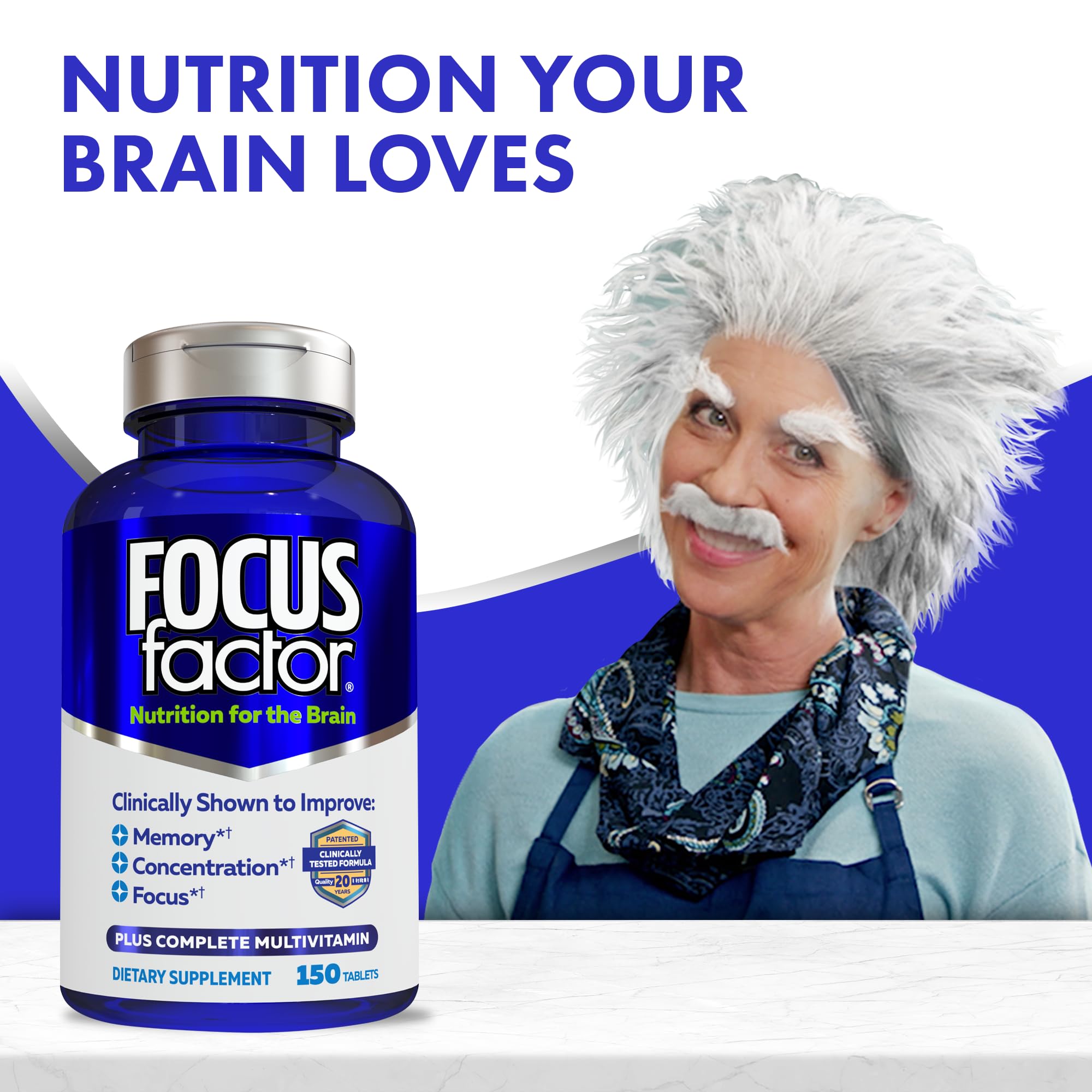 Focus Factor Brain Supplement – Complete Multivitamin for Memory & Focus (Pack of 3, 150 Count)
