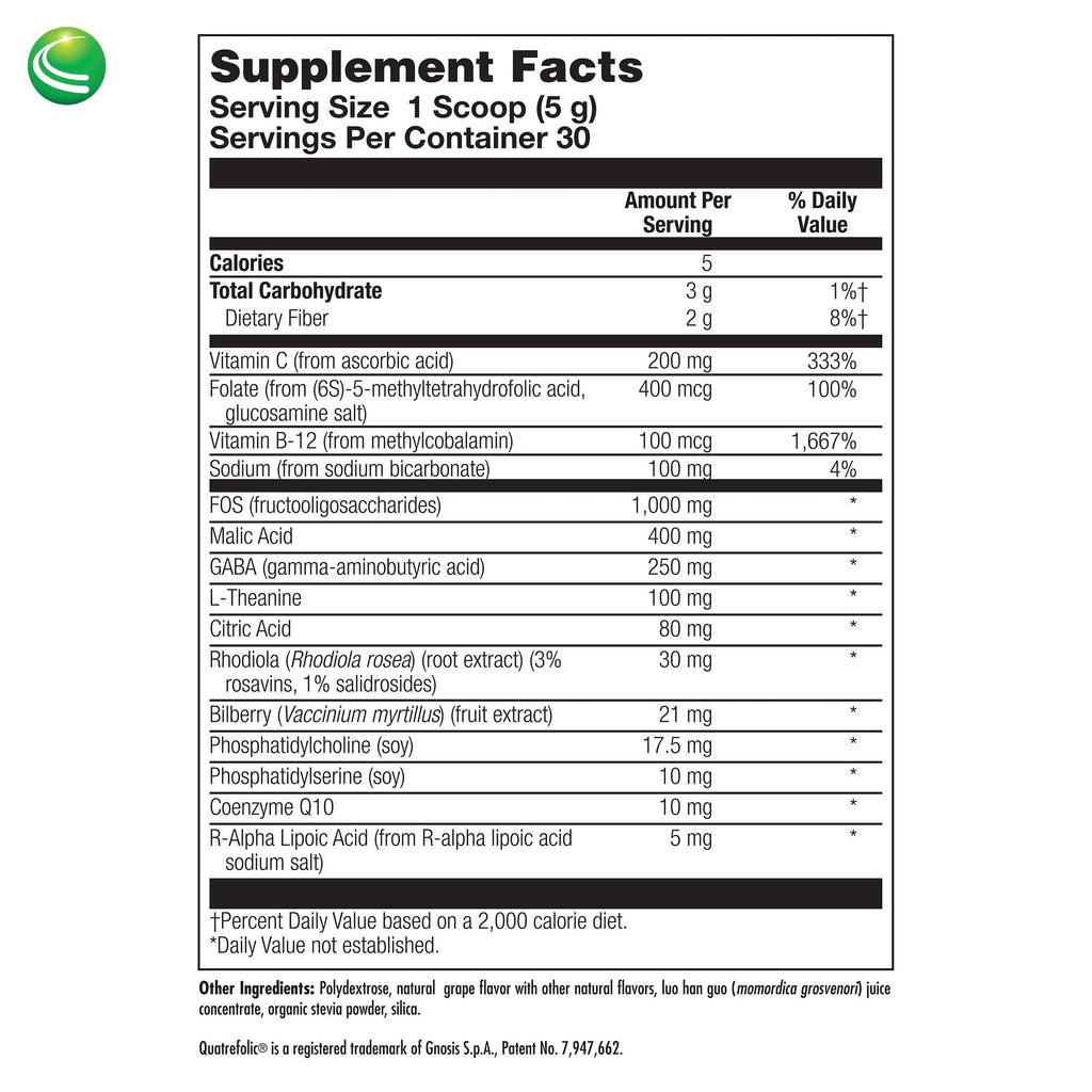 Nutra Biogenesis Focus Fizz – GABA L-Theanine Powder for Calm Focus