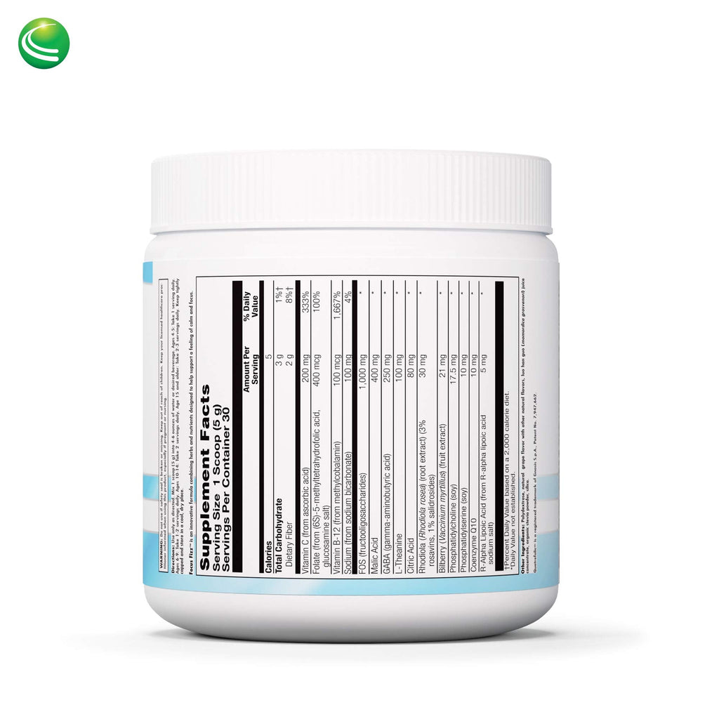 Nutra Biogenesis Focus Fizz – GABA L-Theanine Powder for Calm Focus